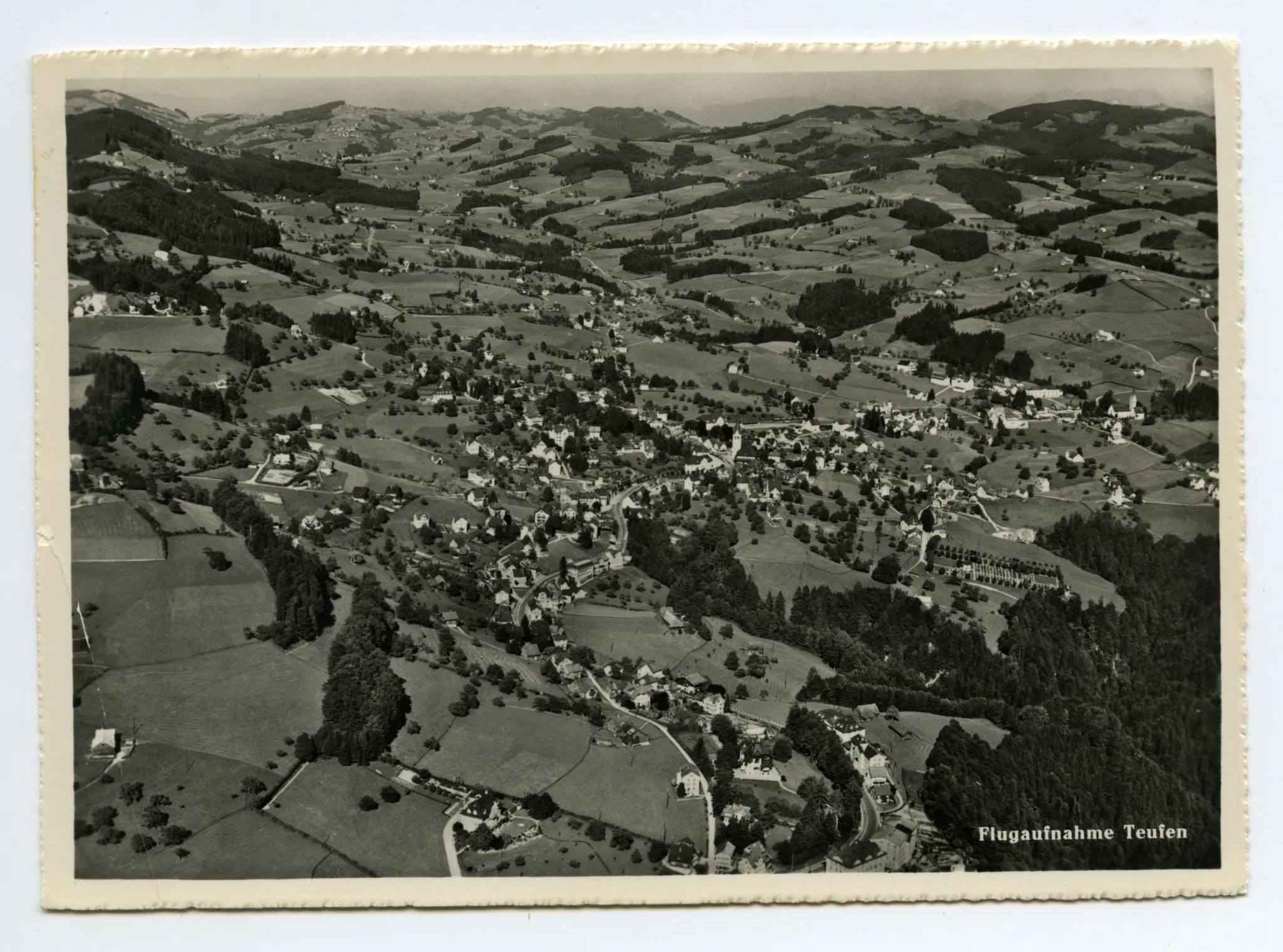 Eggli-Rank, Stofel, Dorfplatz, Bächli/Friedhof, Ebni, Gremm/Lortanne Sammelbüel, Blick Richtung Speicher (vgl. Hc.14-16)