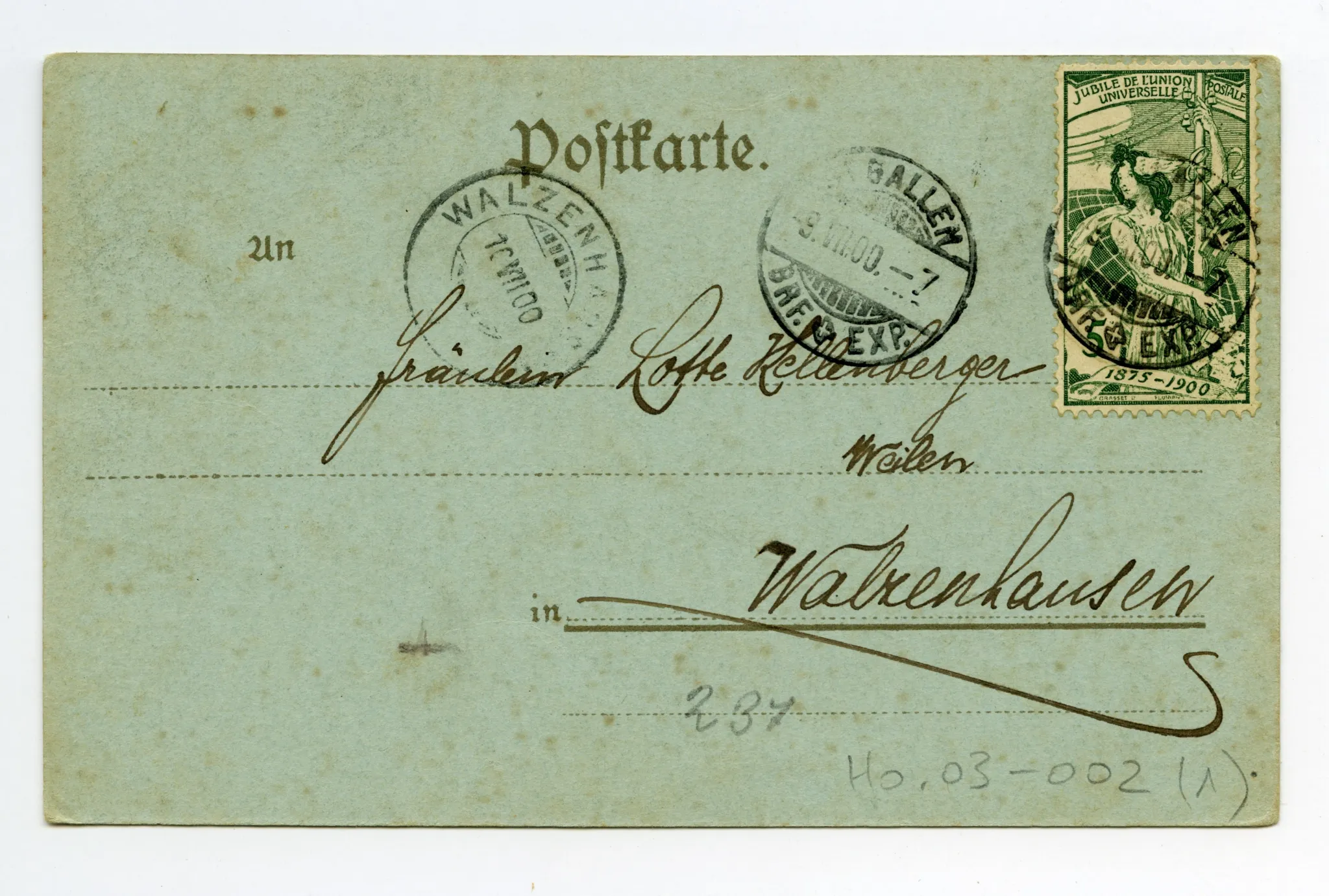 Rückseite mit Text