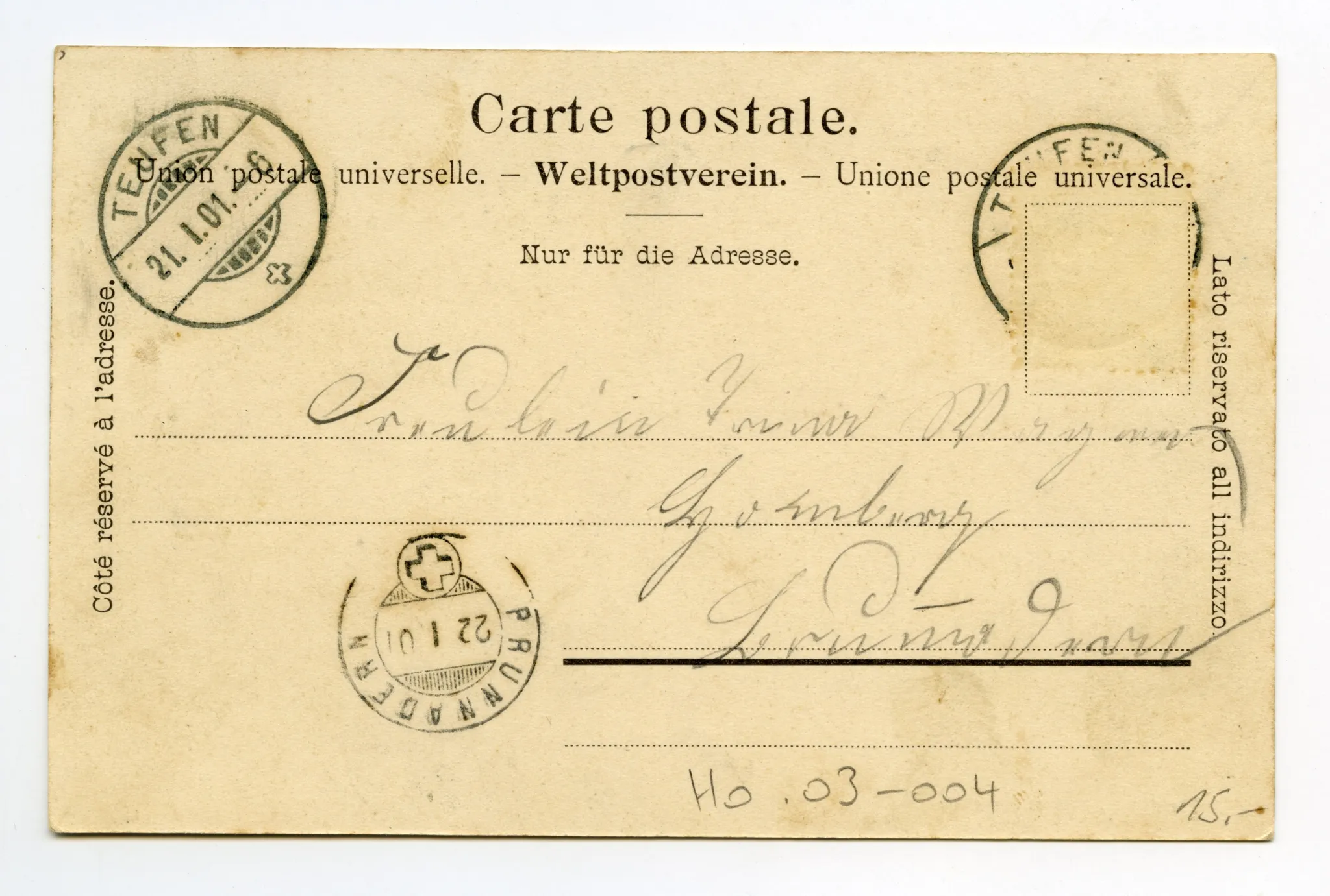 Rückseite mit Text