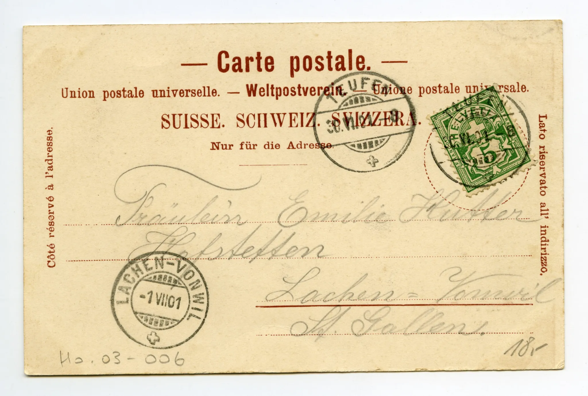 Rückseite mit Text