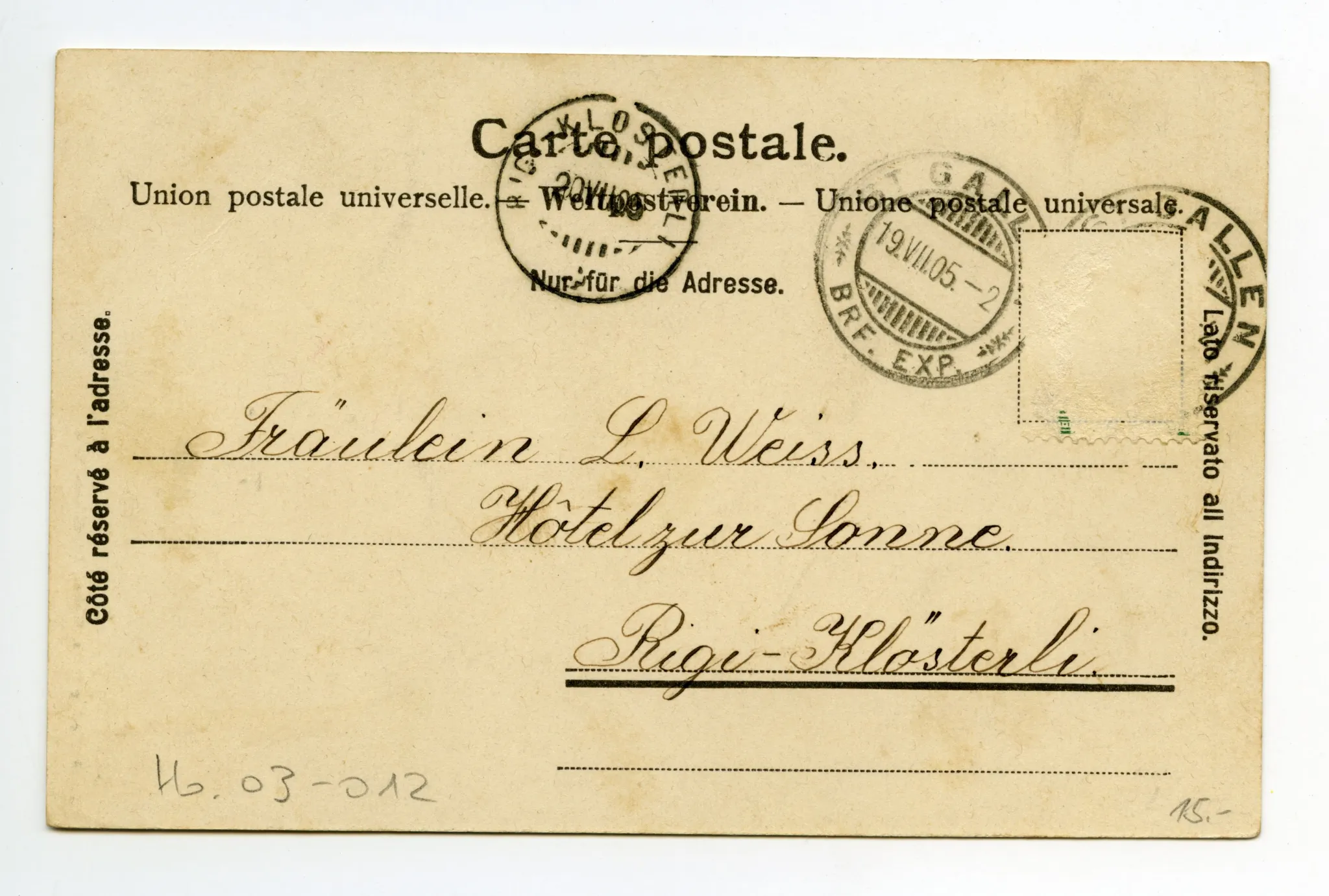 Rückseite mit Text