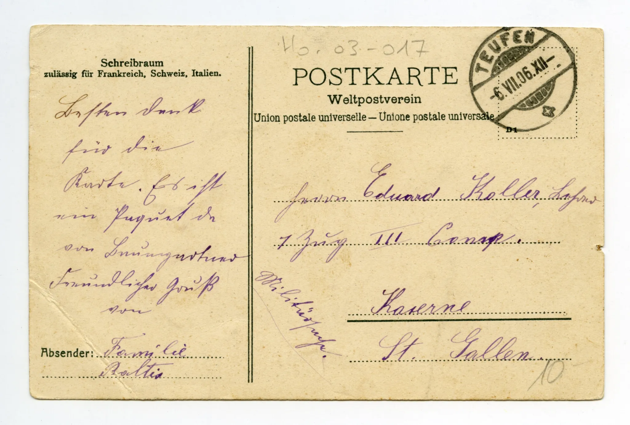 Rückseite mit Text