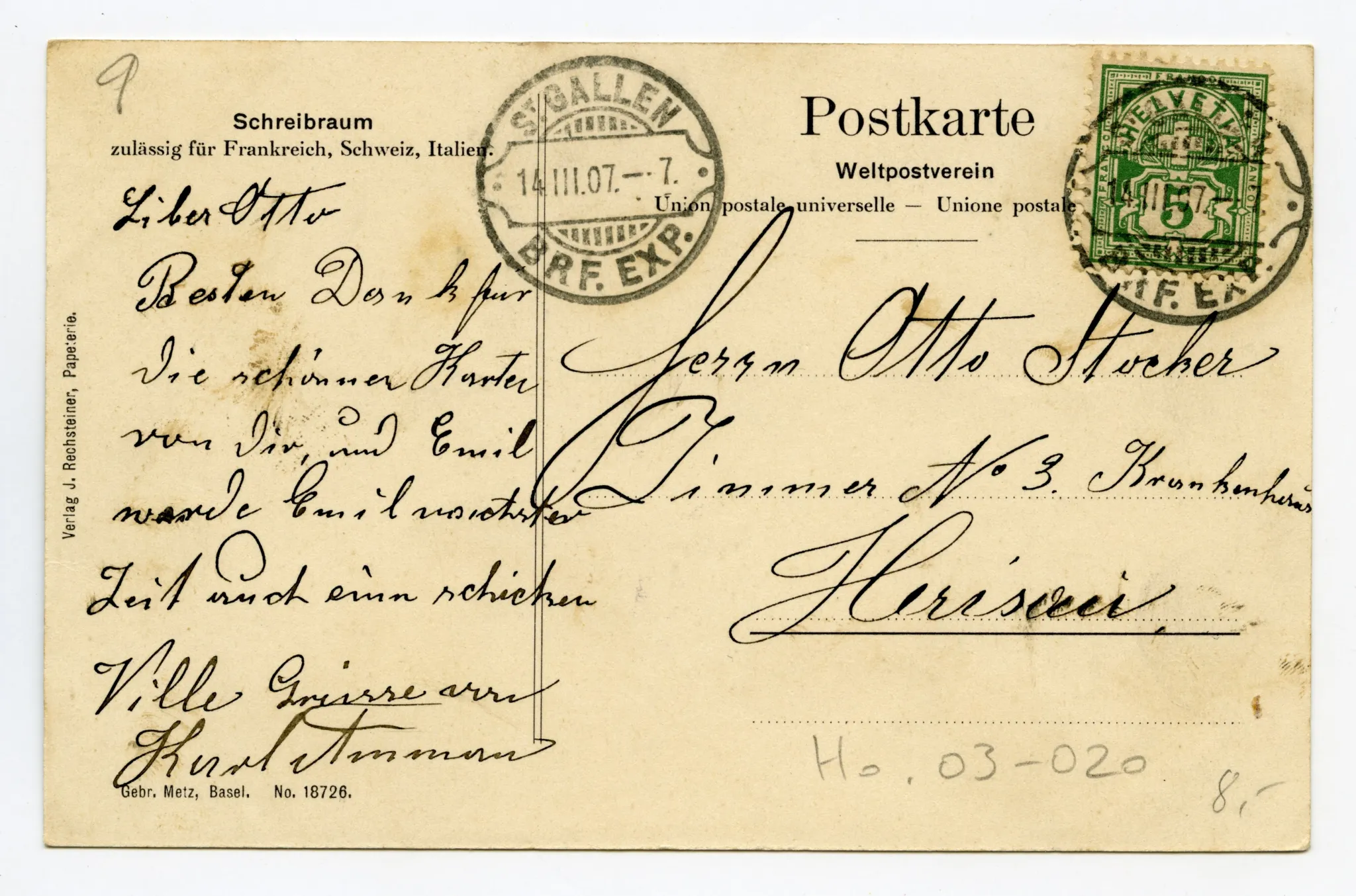Rückseite mit Text