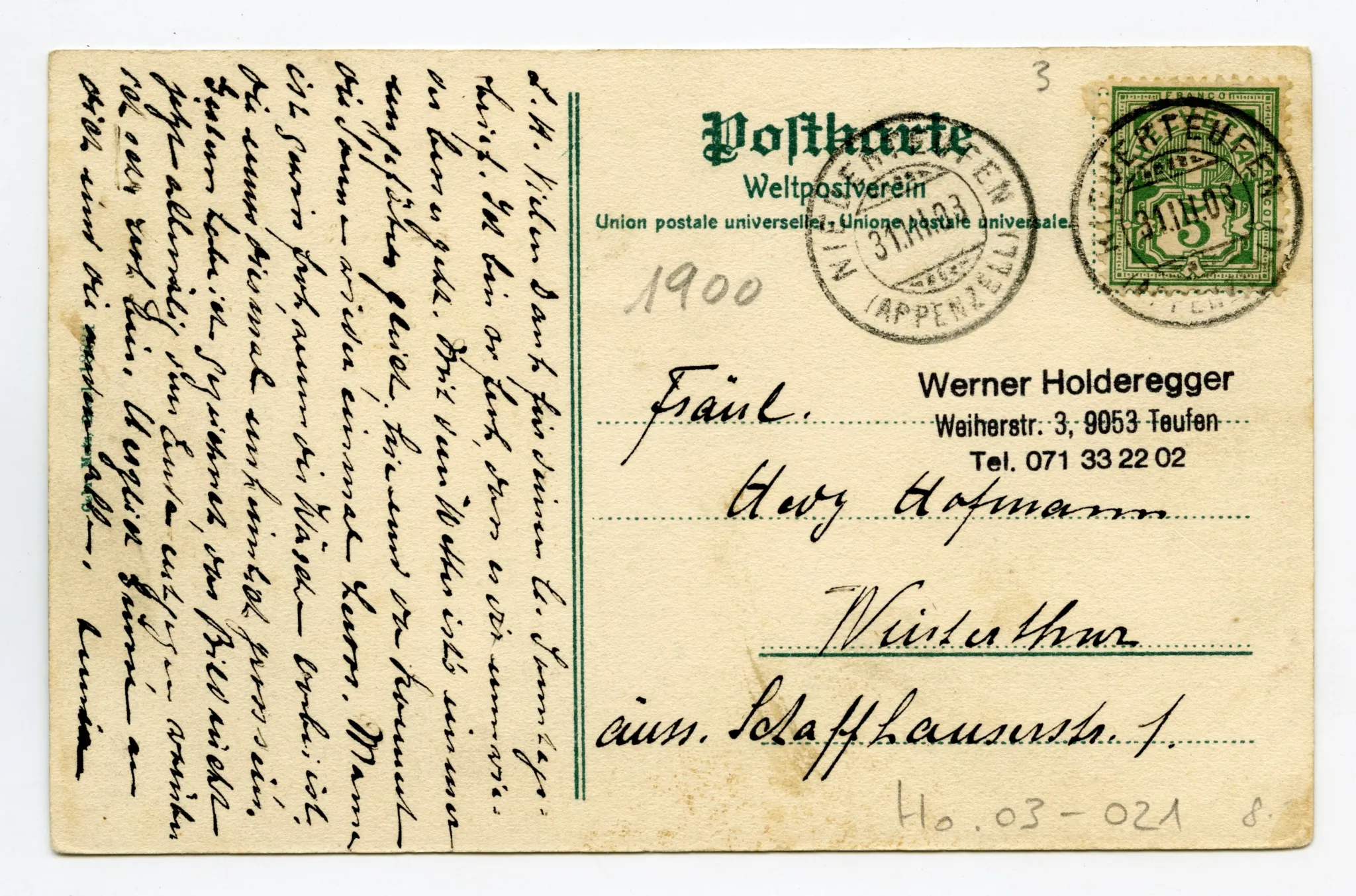 Rückseite mit Text