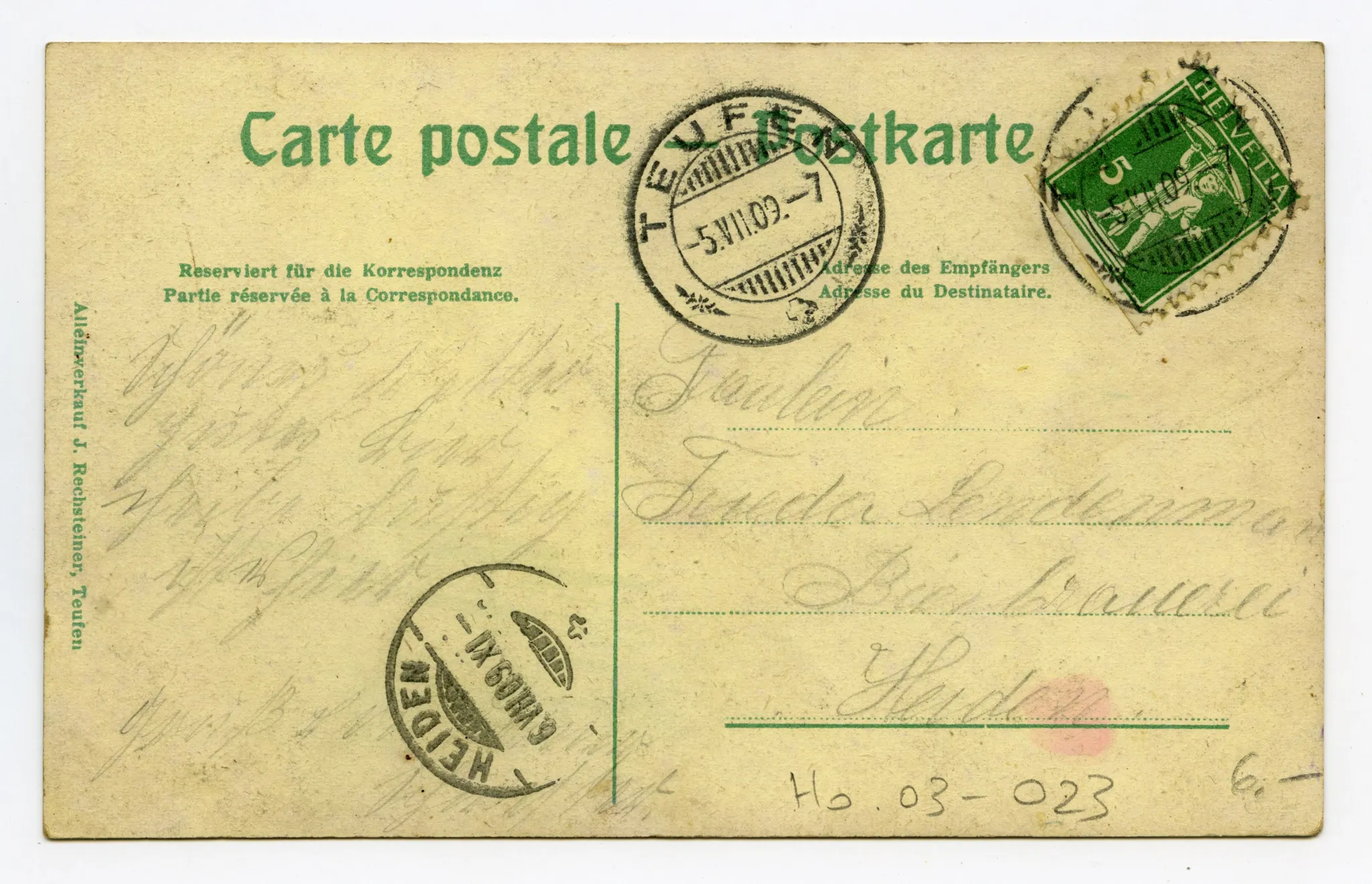 Rückseite mit Text