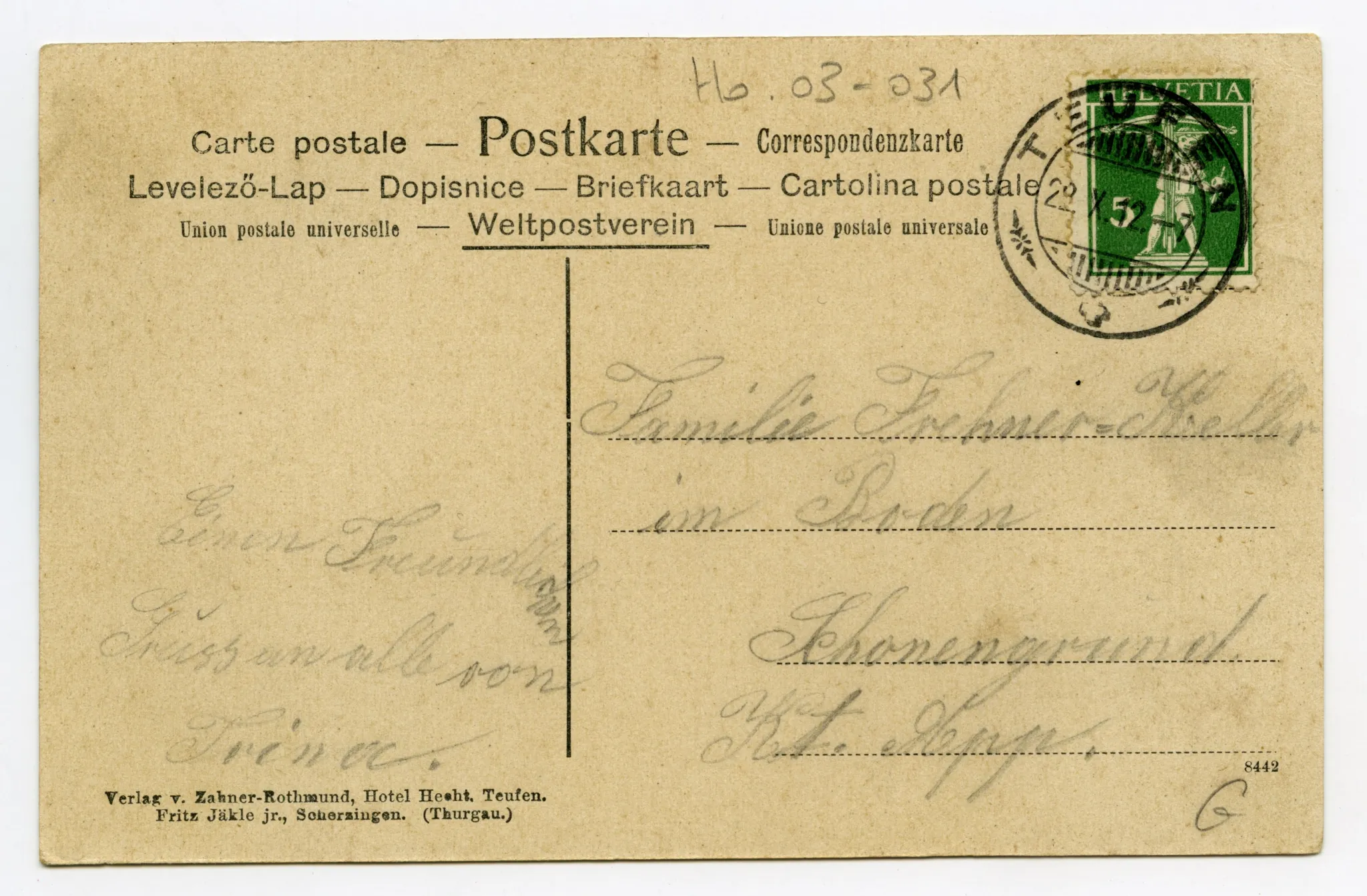 Rückseite mit Text