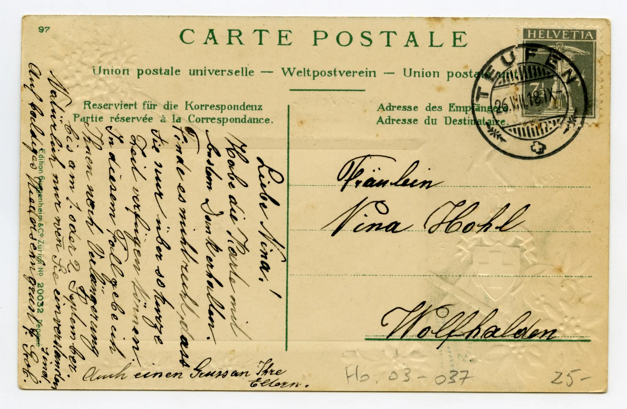 Rückseite mit Text