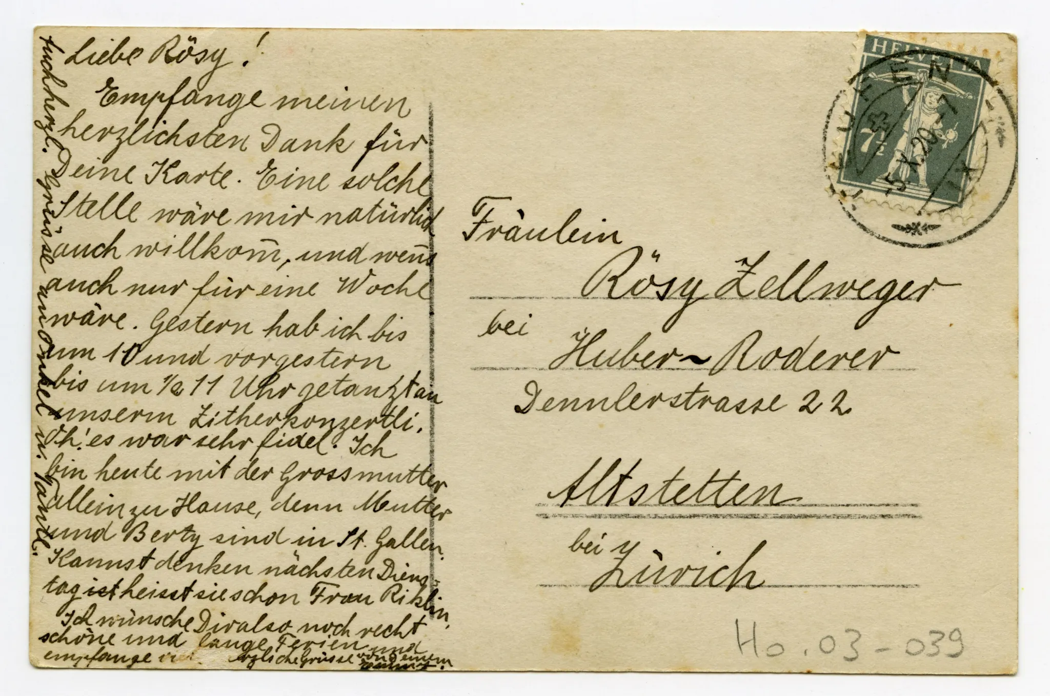 Rückseite mit Text