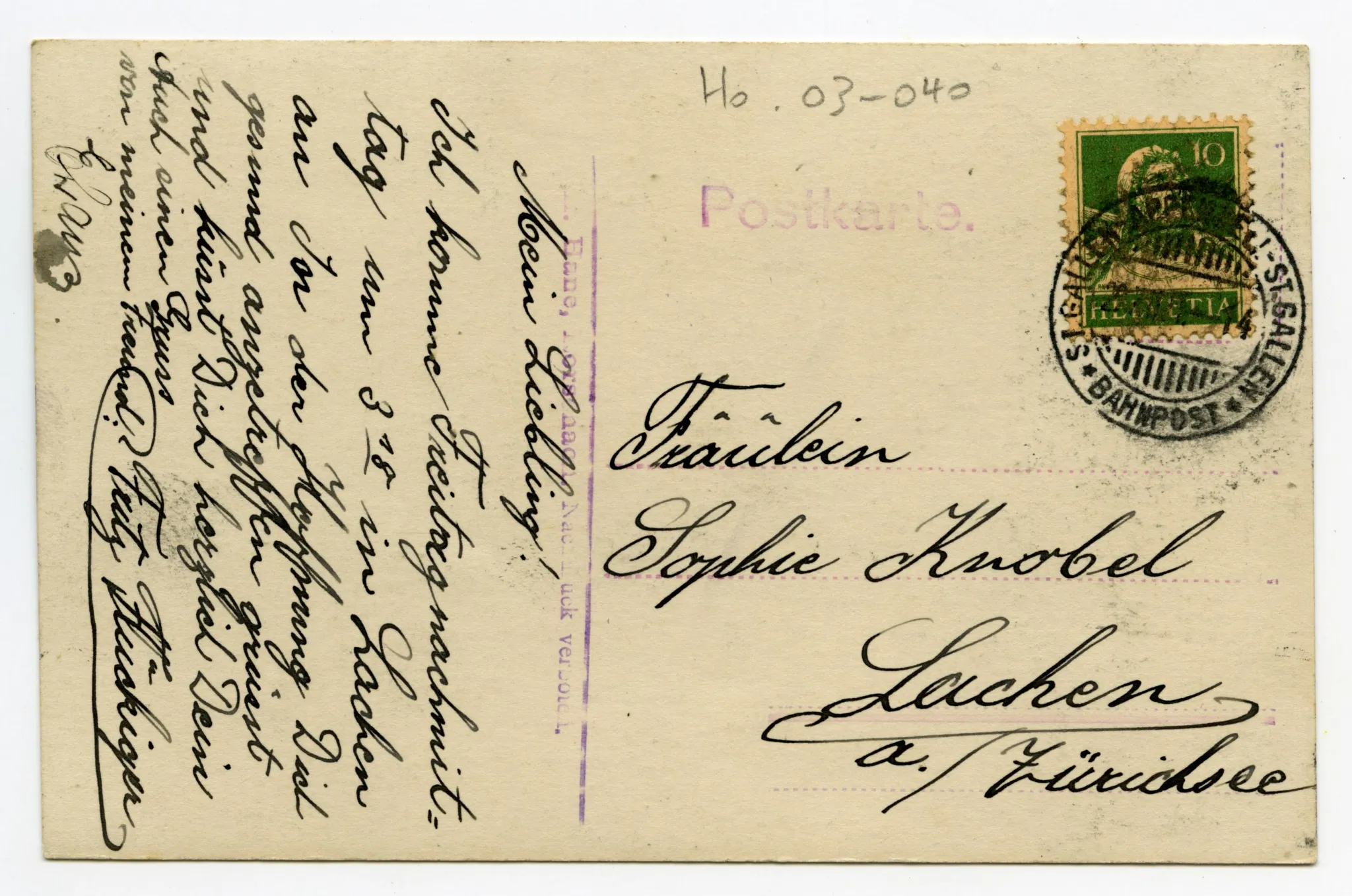 Rückseite mit Text