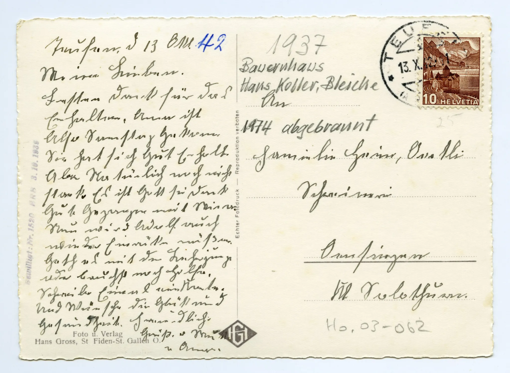 Rückseite mit Text