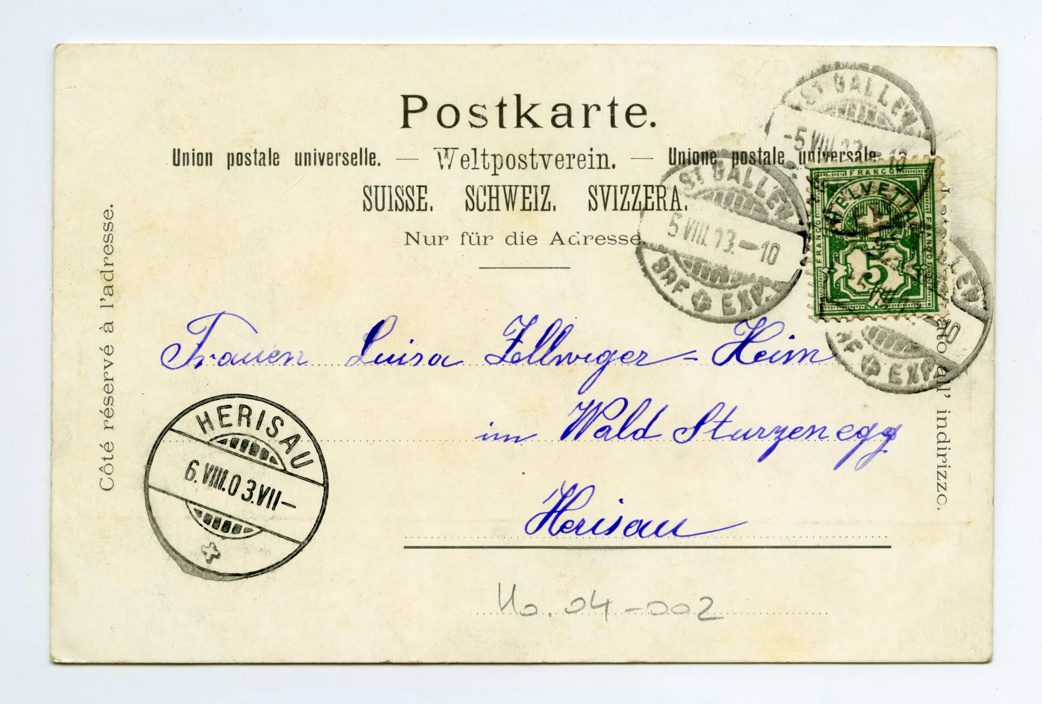 Rückseite mit Text