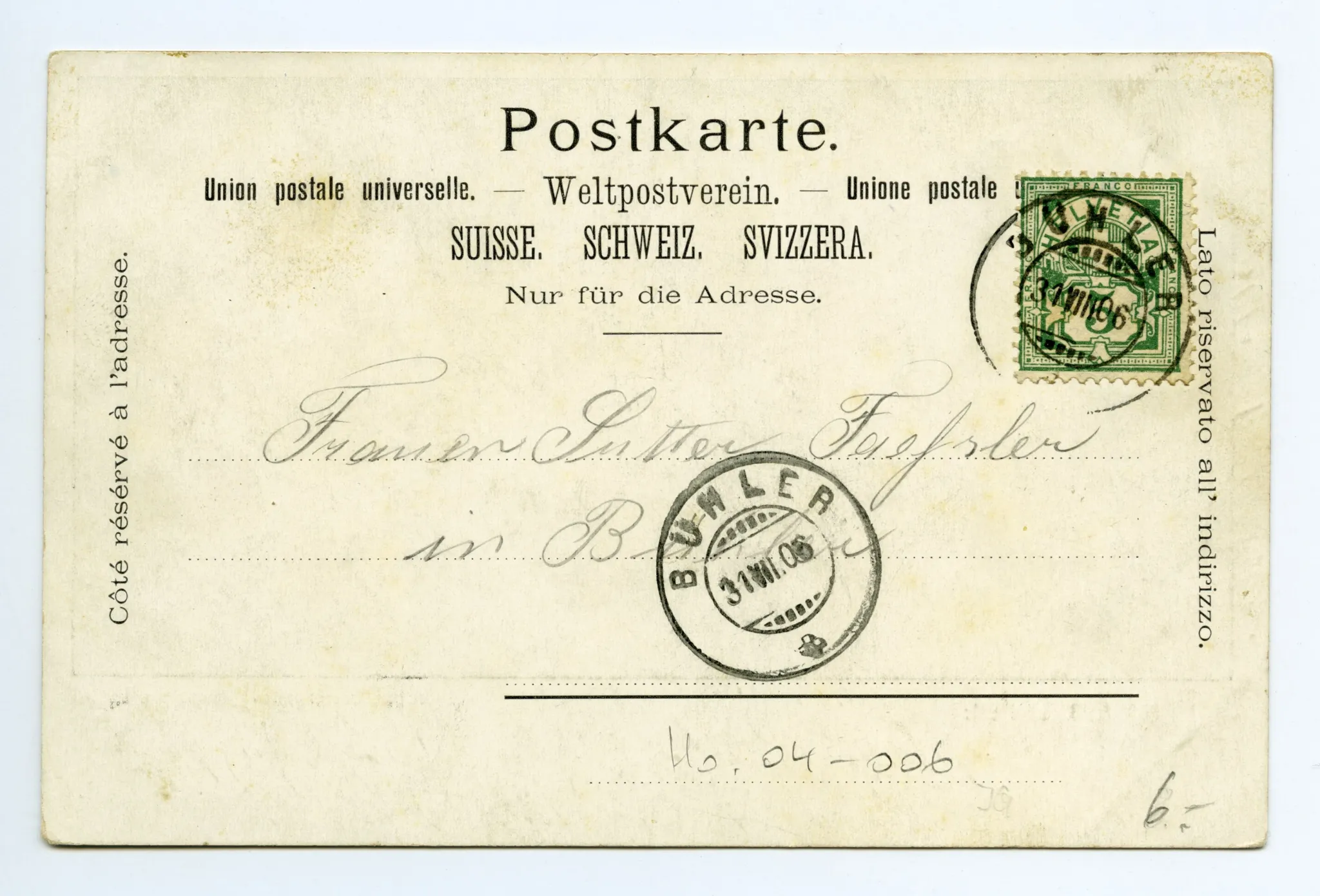 Rückseite mit Text