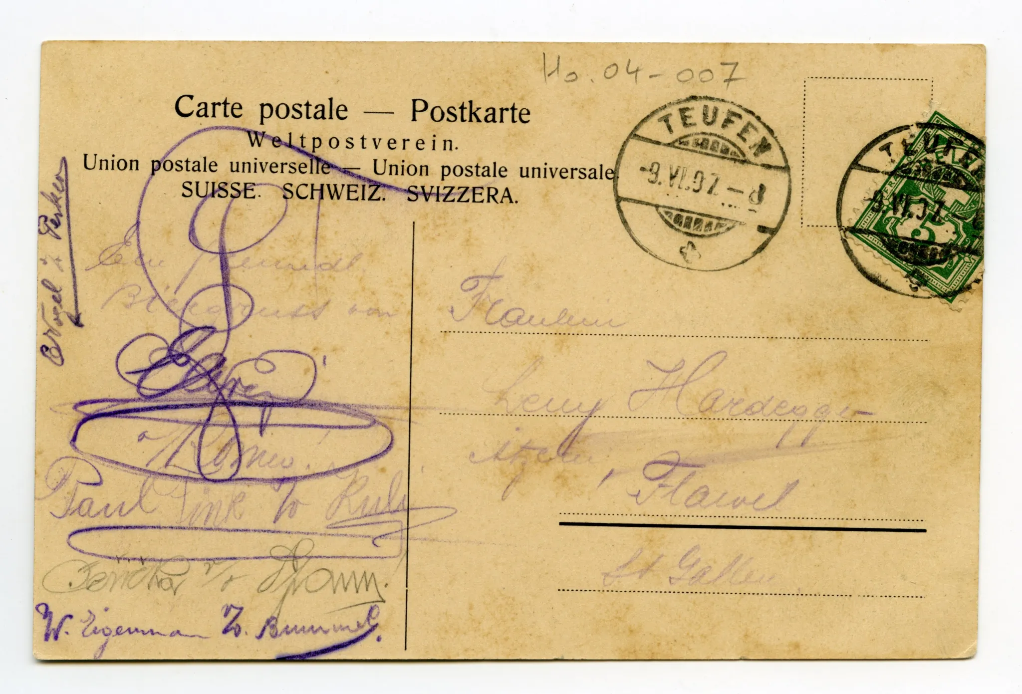 Rückseite mit Text