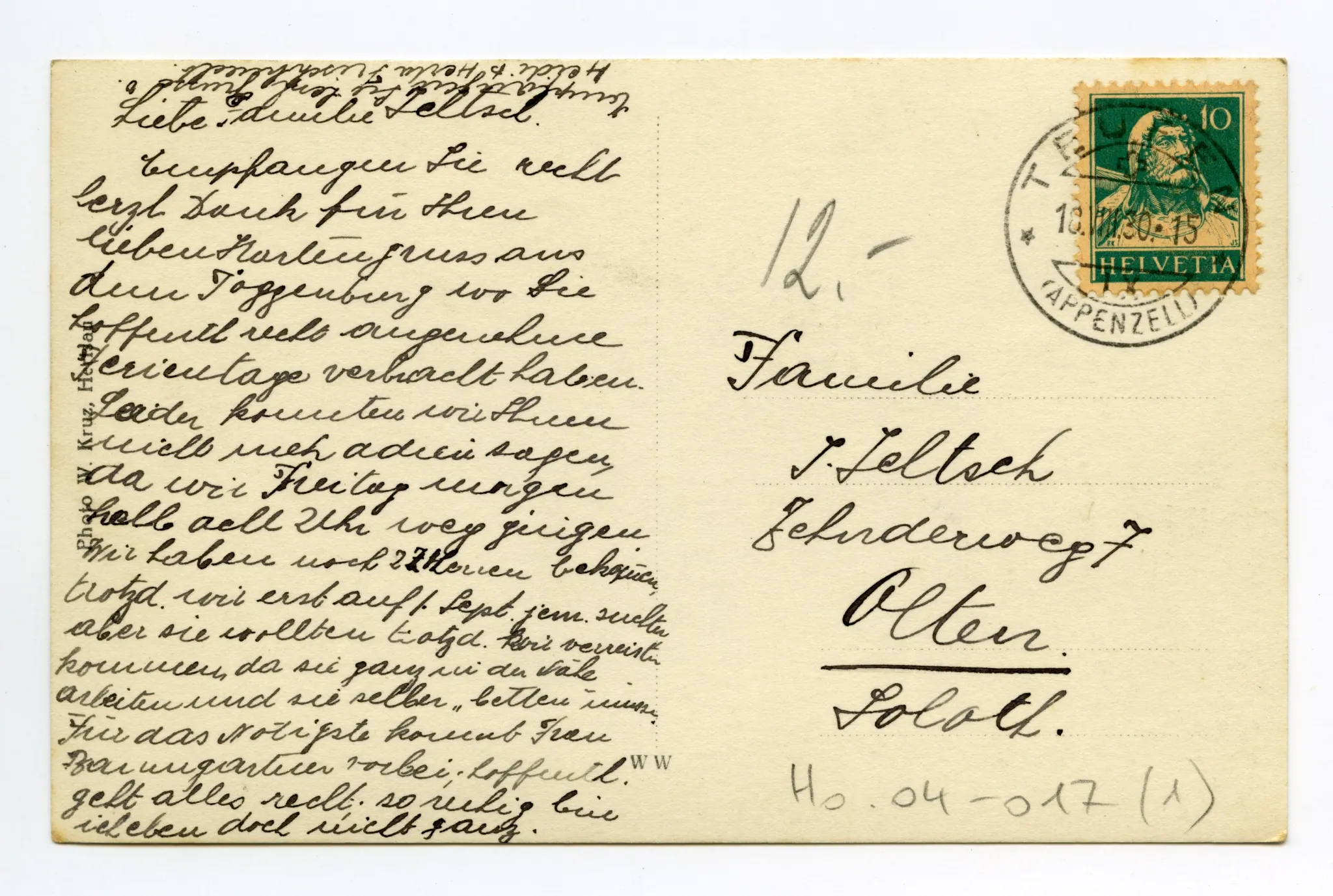 Rückseite mit Text