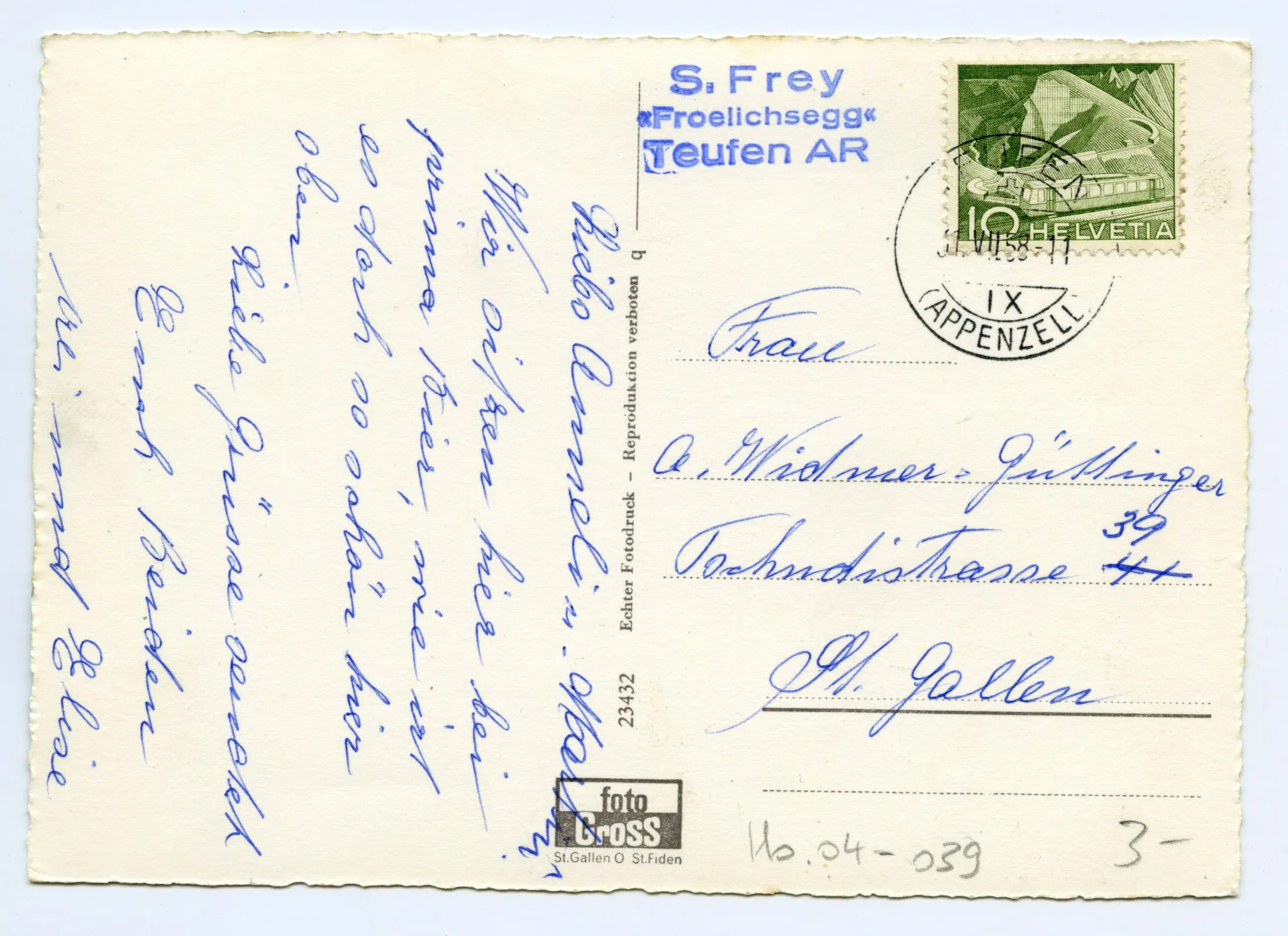 Rückseite mit Text