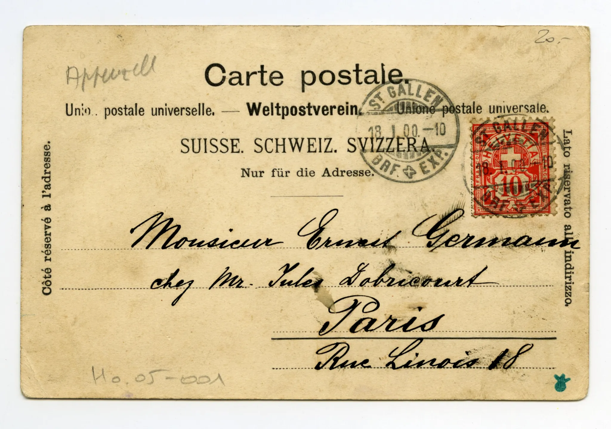 Rückseite mit Text