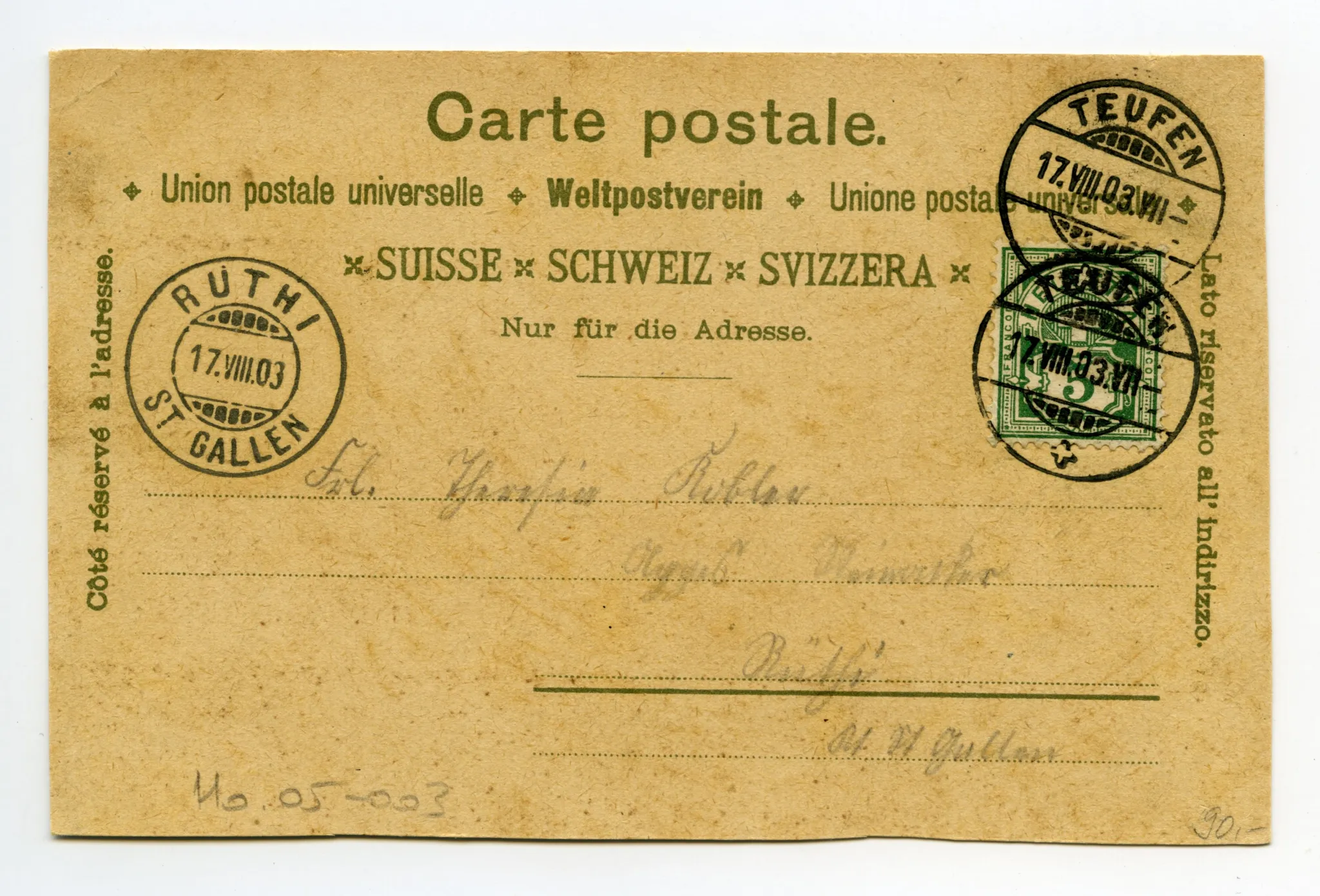 Rückseite mit Text