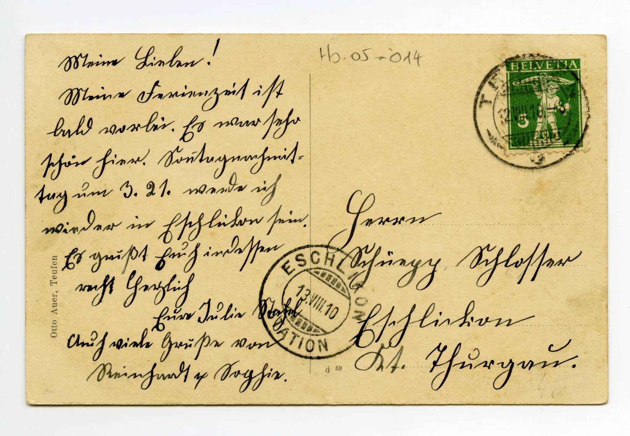 Rückseite mit Text