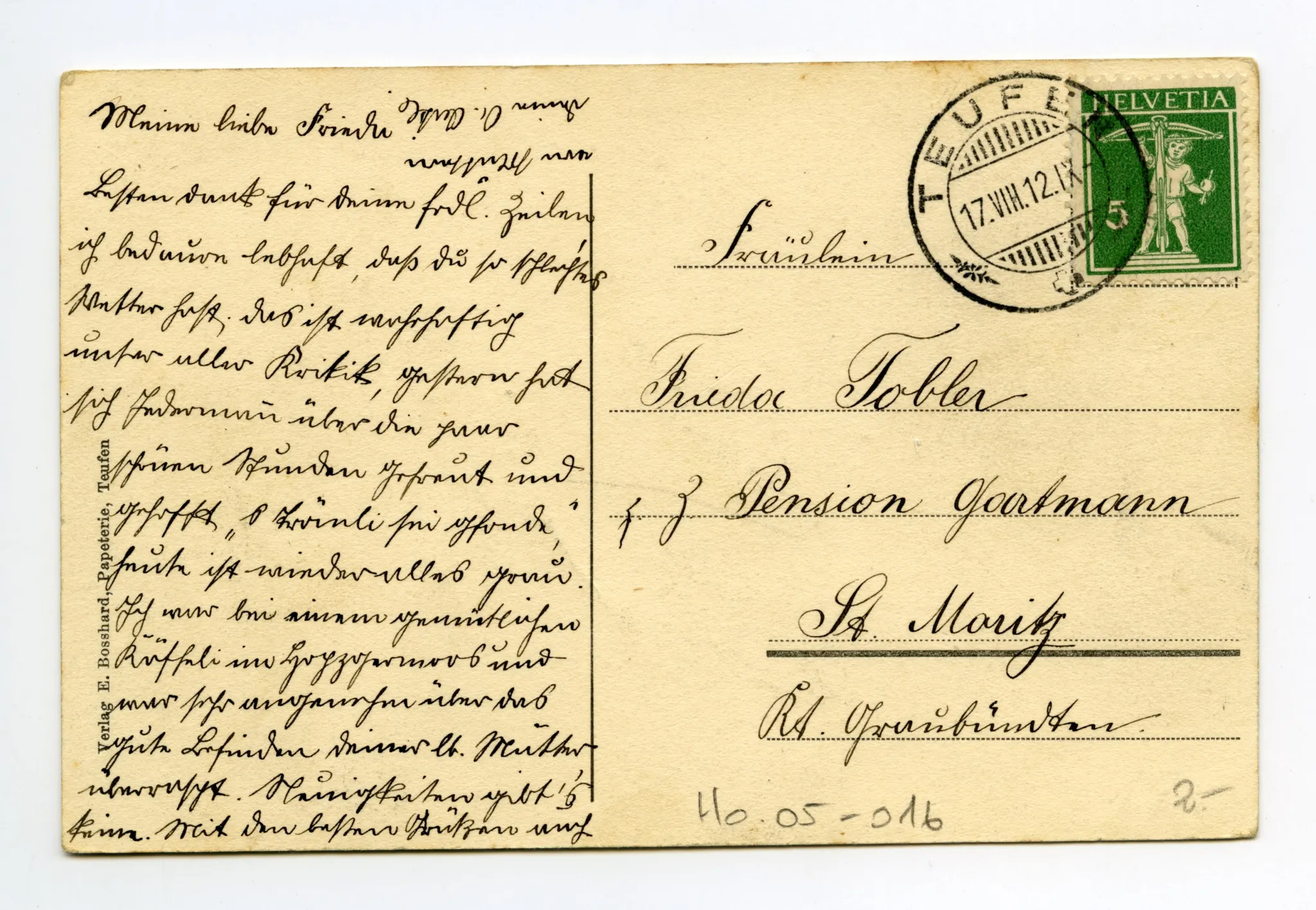 Rückseite mit Text