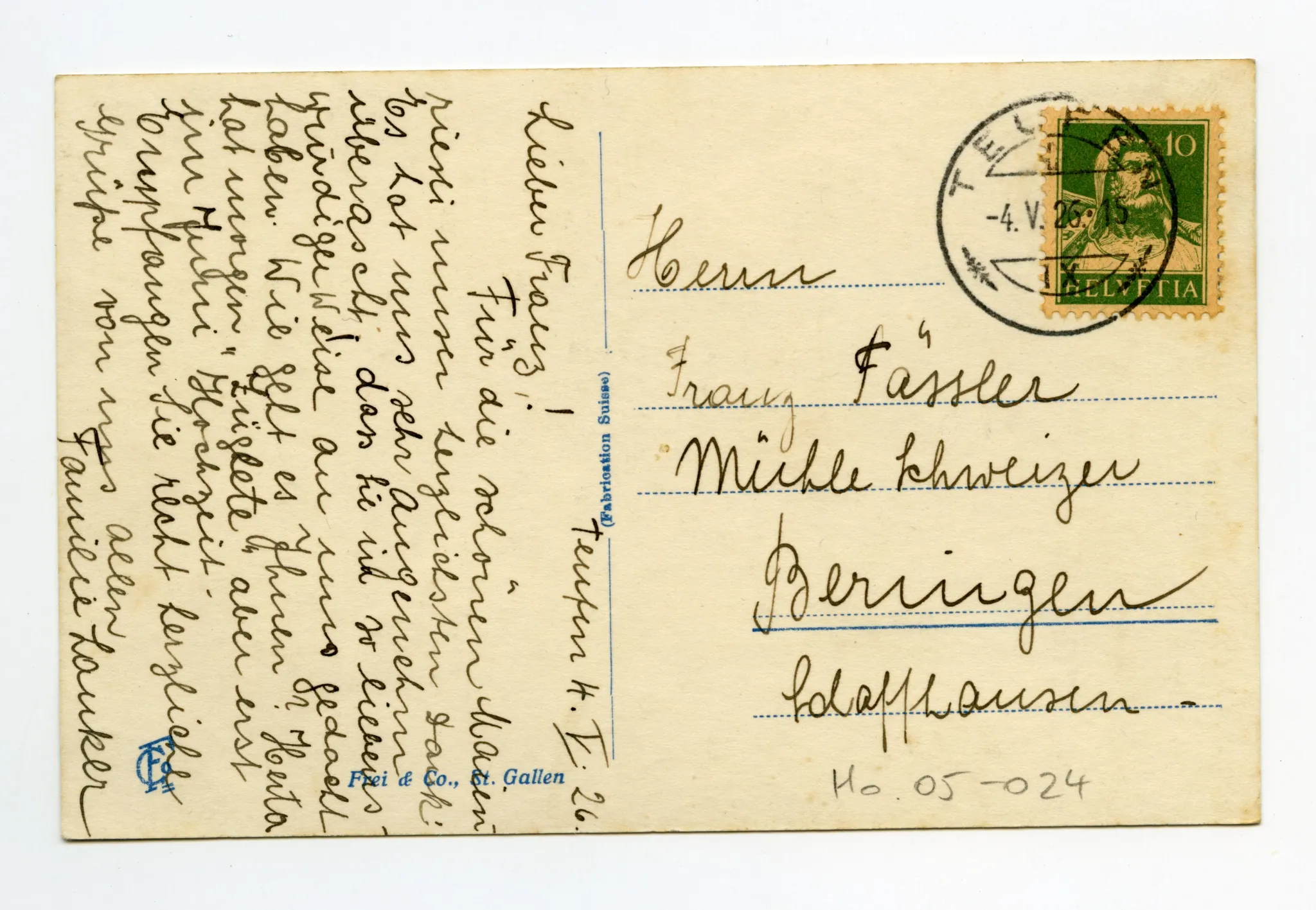 Rückseite mit Text