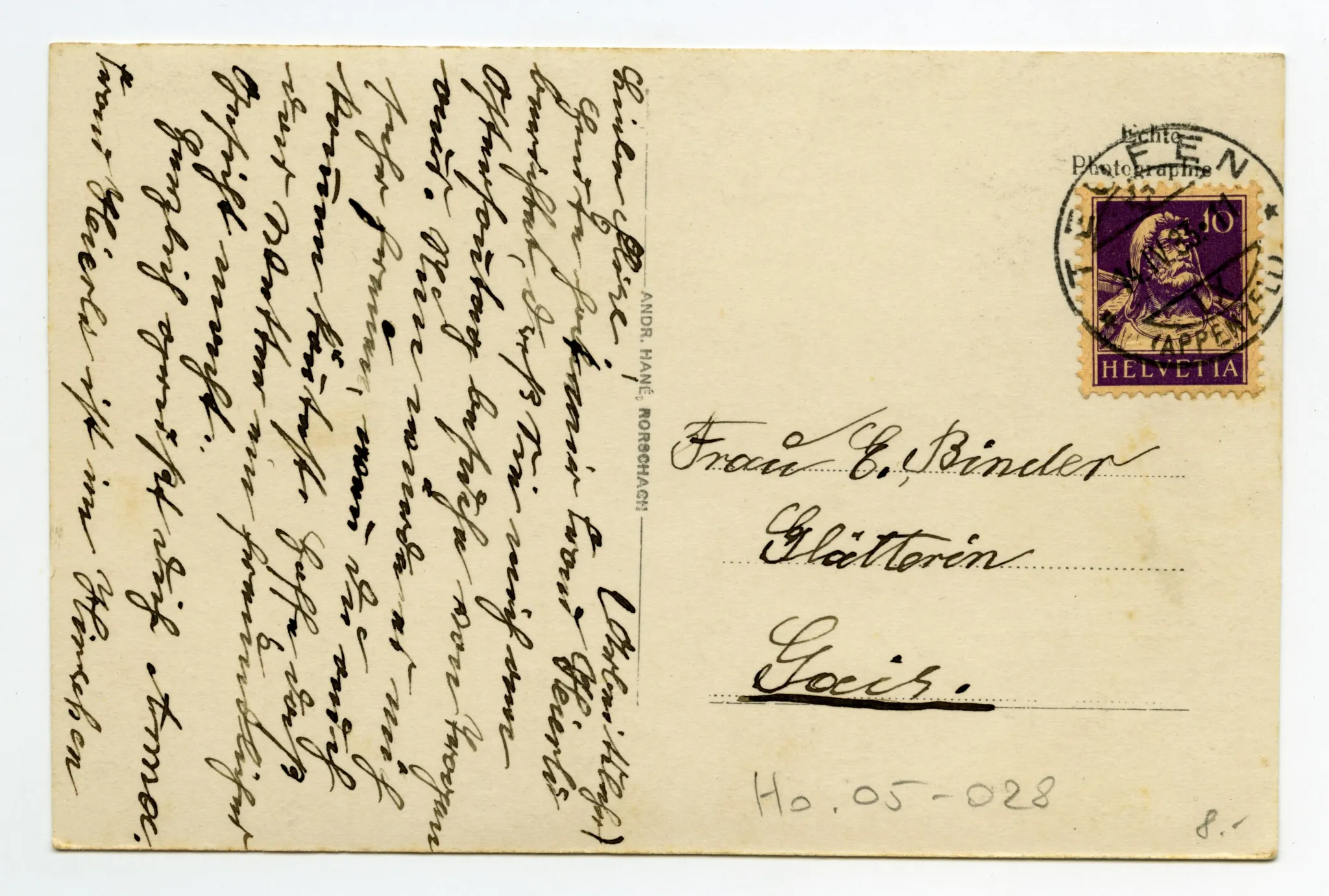 Rückseite mit Text