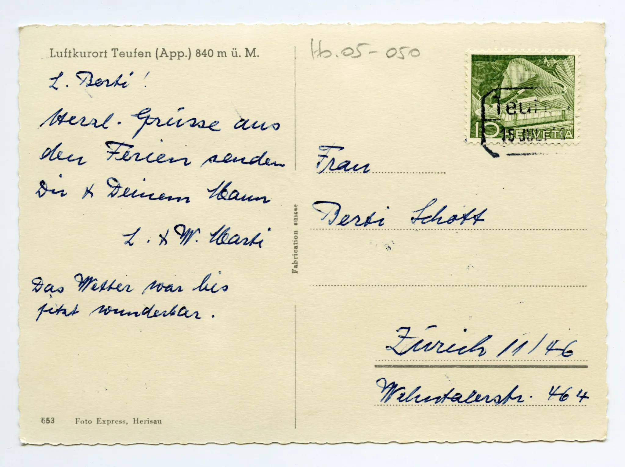 Rückseite mit Text