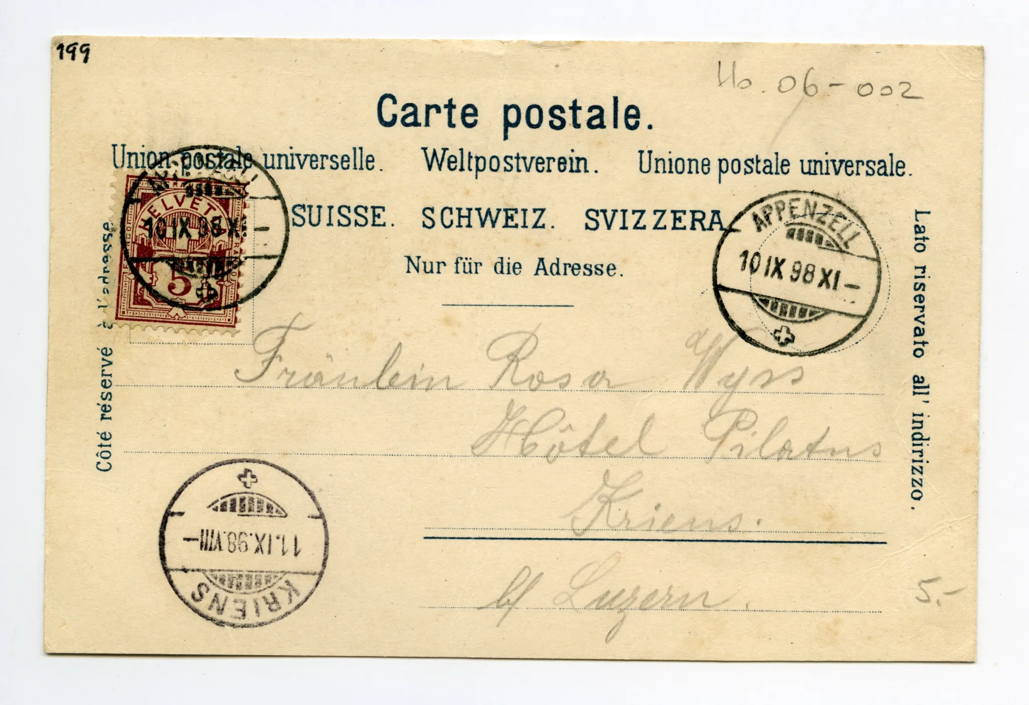 Rückseite mit Text