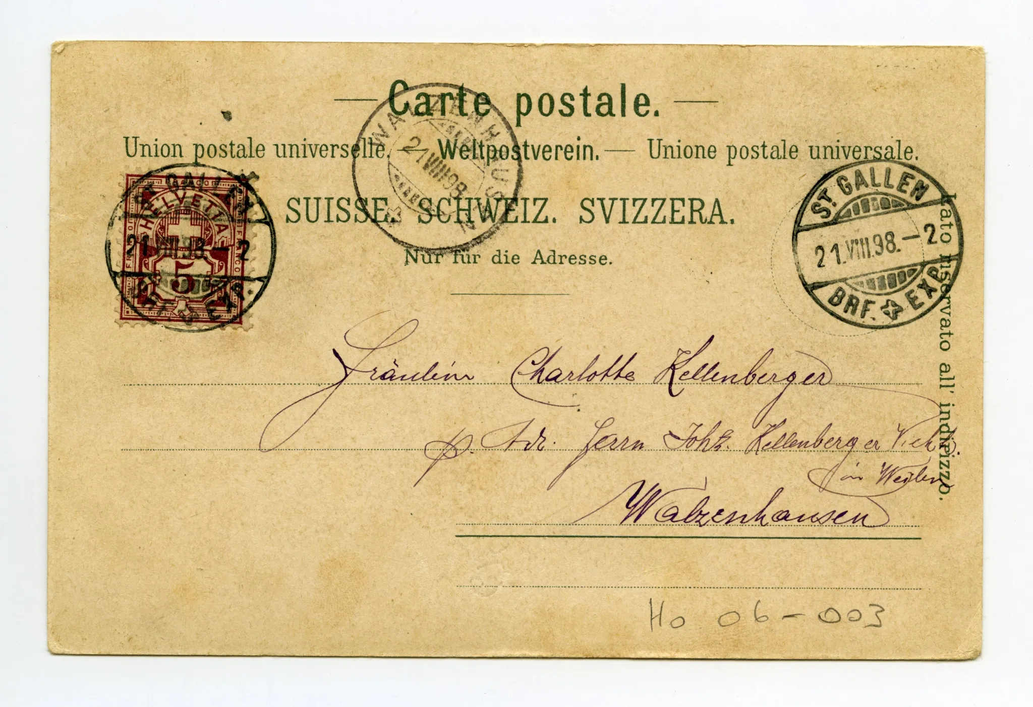 Rückseite mit Text