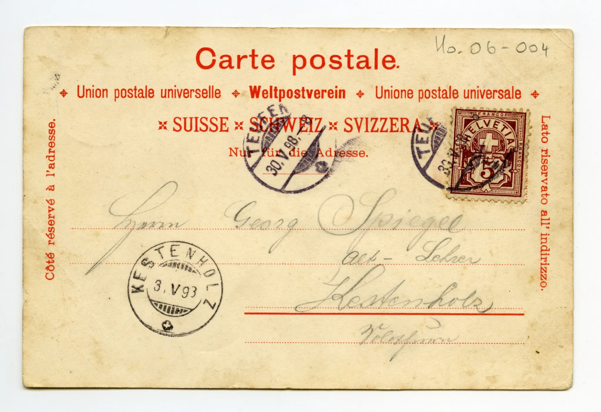 Rückseite mit Text