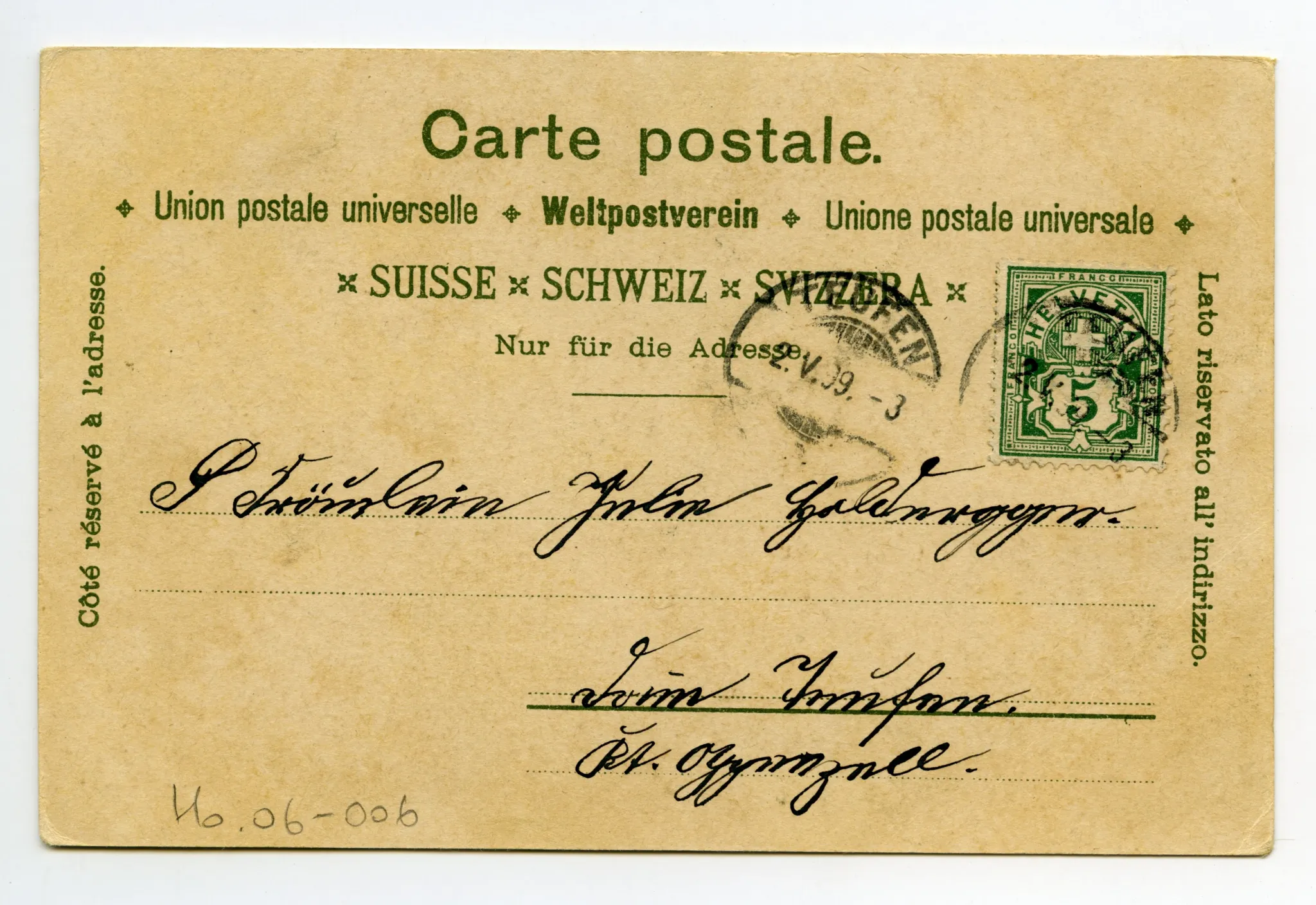 Rückseite mit Text