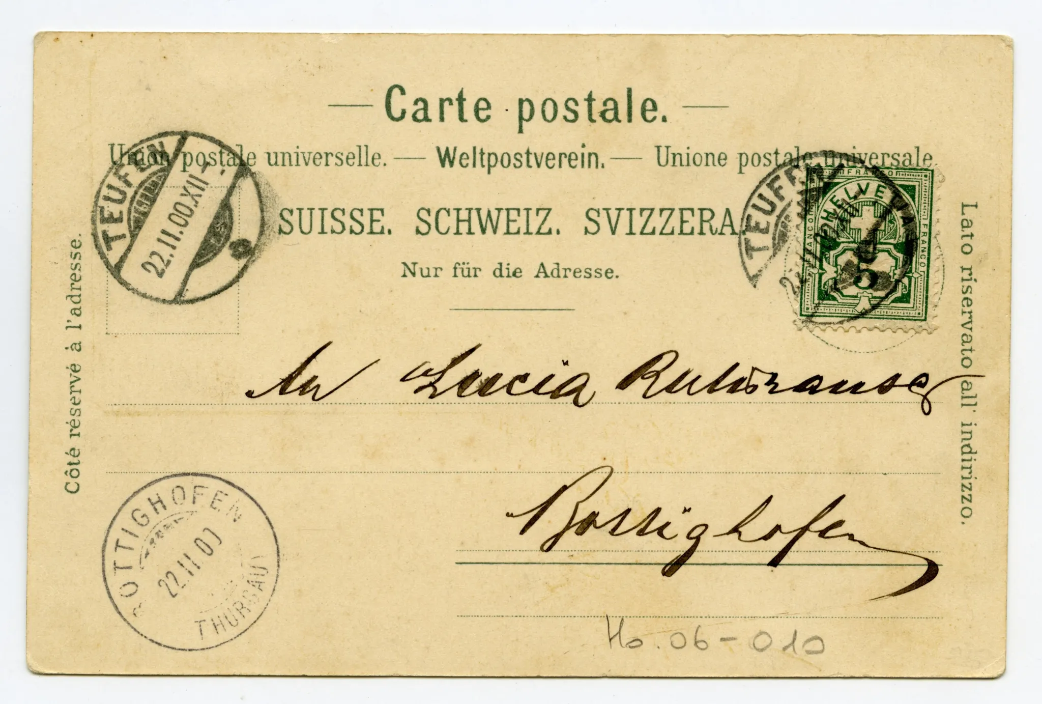 Rückseite mit Text