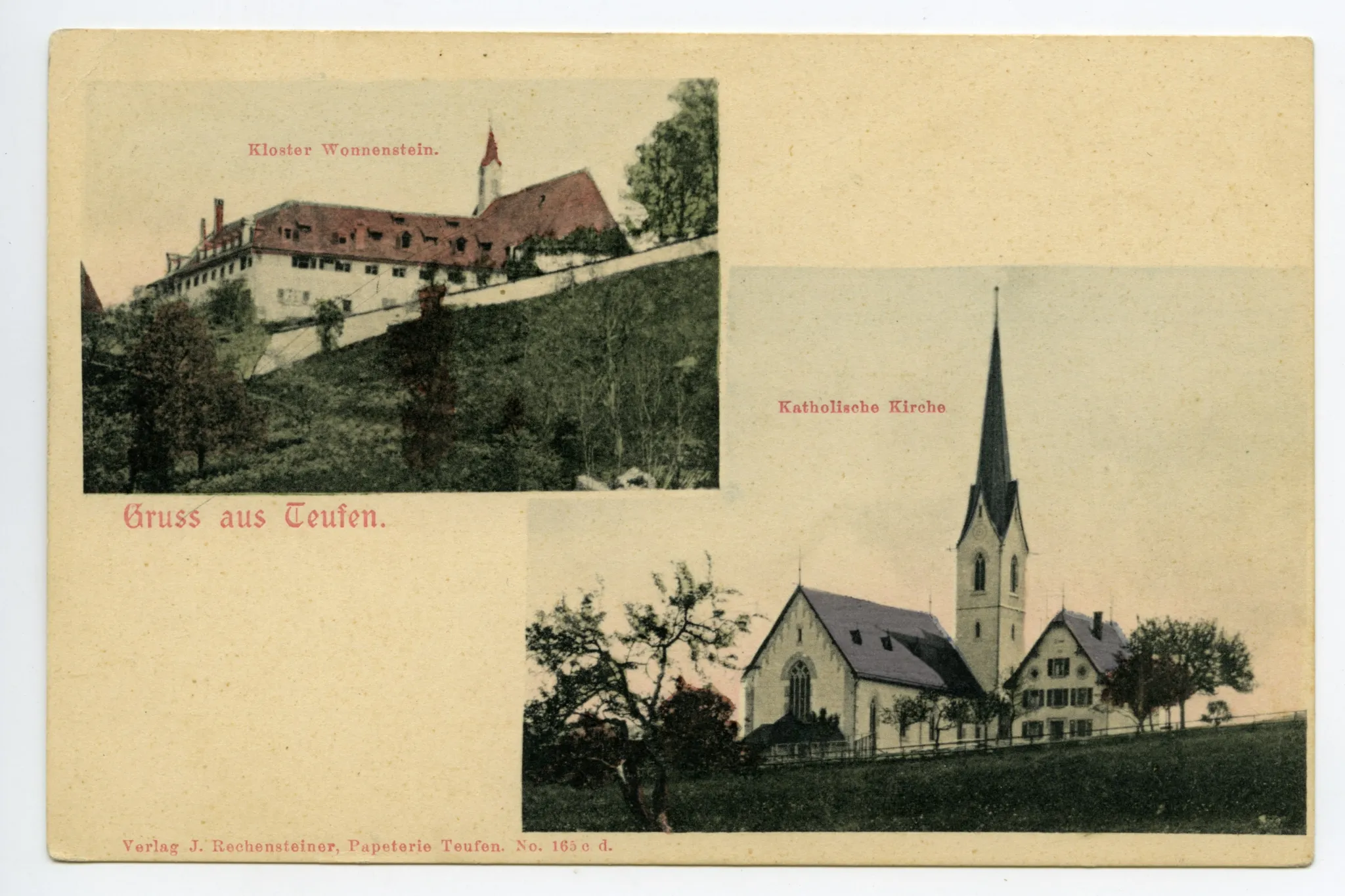 Von links oben im Uhrzeigersinn: Kloster Wonnenstein; Alte Kath. Kirche