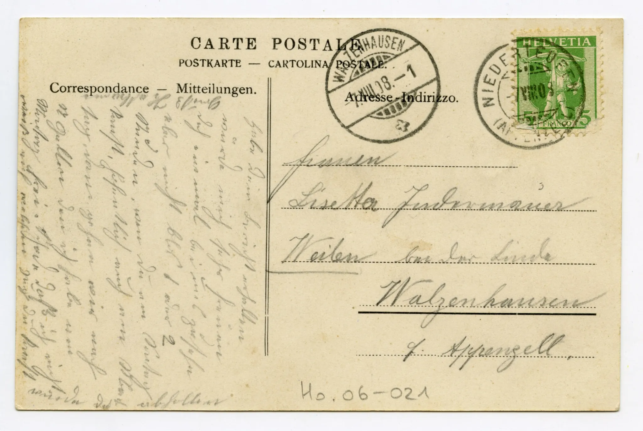 Rückseite mit Text