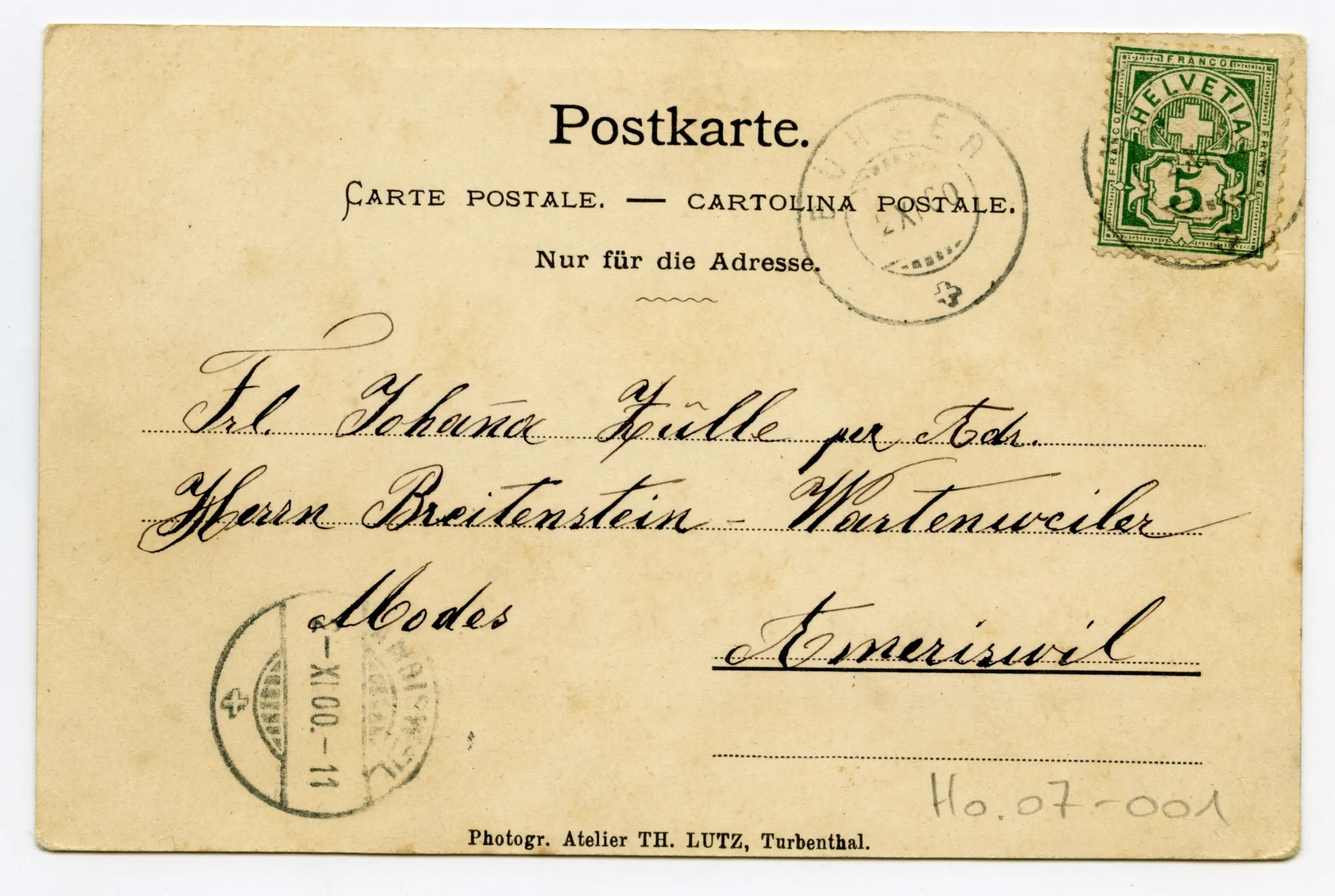 Rückseite mit Text