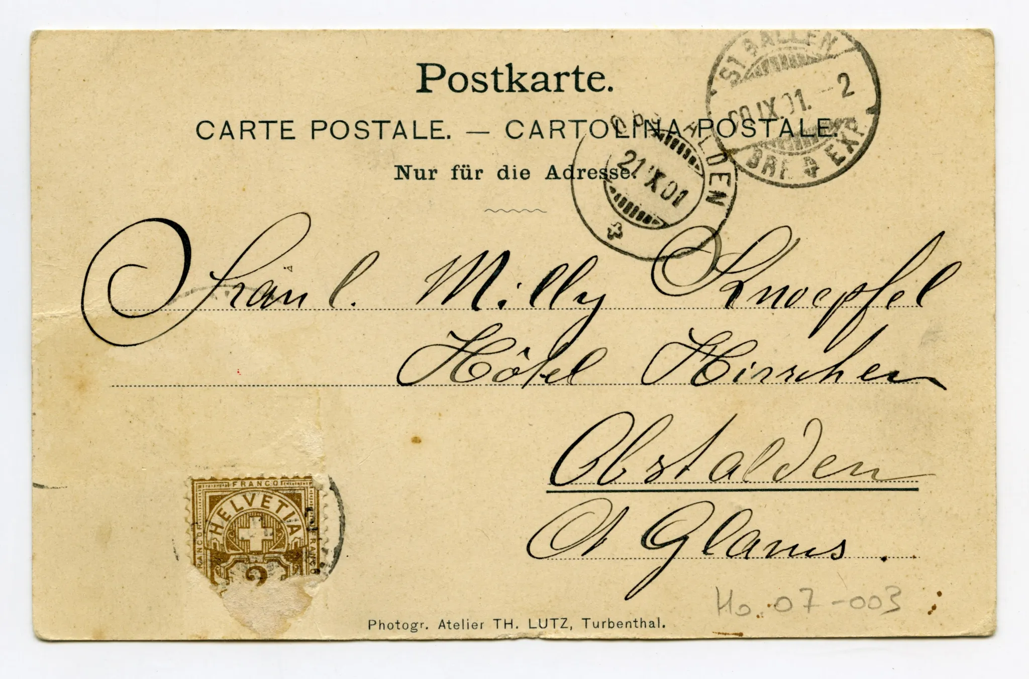 Rückseite mit Text