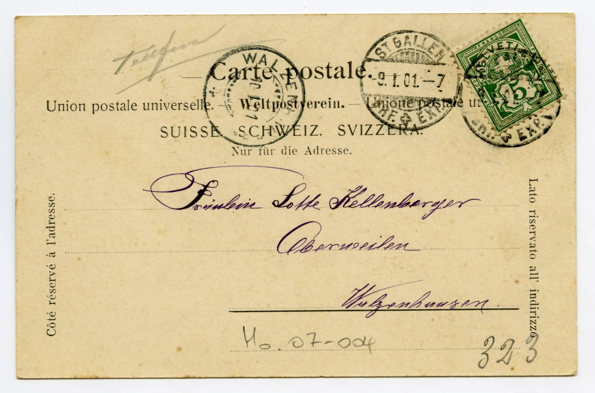 Rückseite mit Text