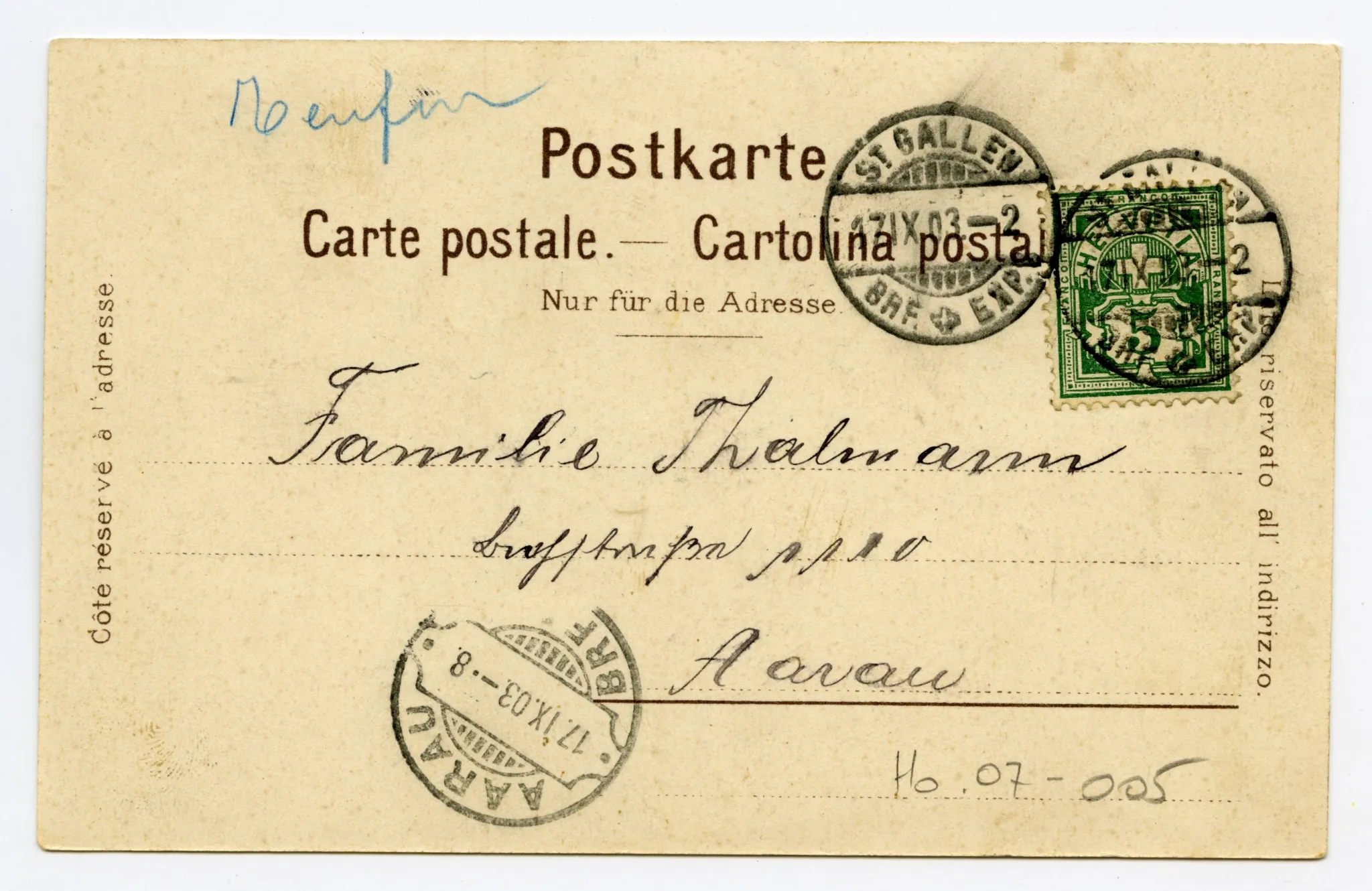 Rückseite mit Text