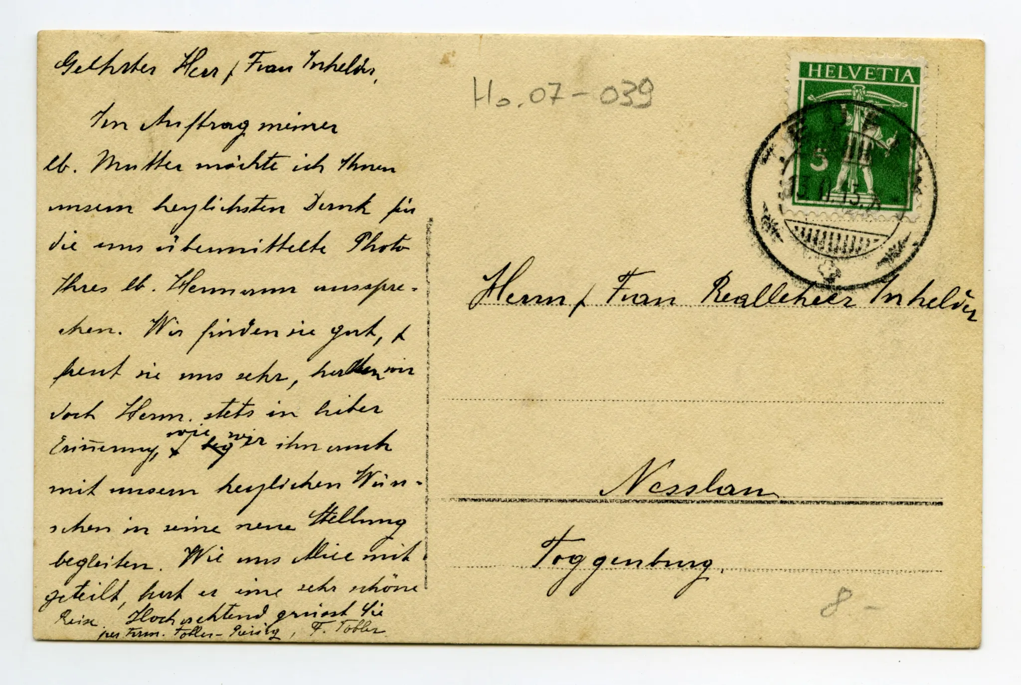 Rückseite mit Text