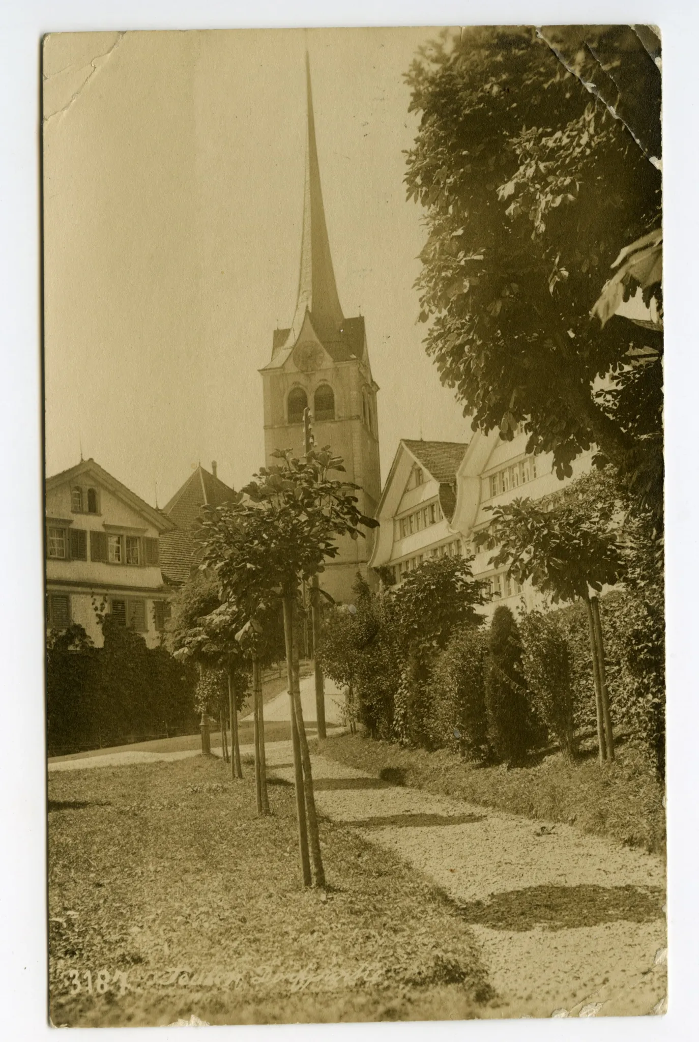 Hechtstrasse, Pärkli beim „Hecht“, Kornhändlerhaus, Grubenmannkirche (vgl. Hc.20-17)