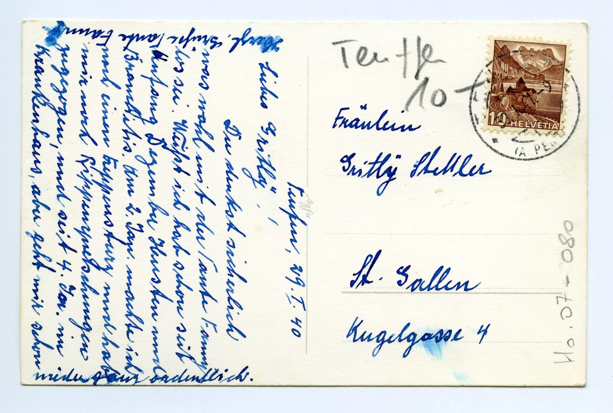 Rückseite mit Text