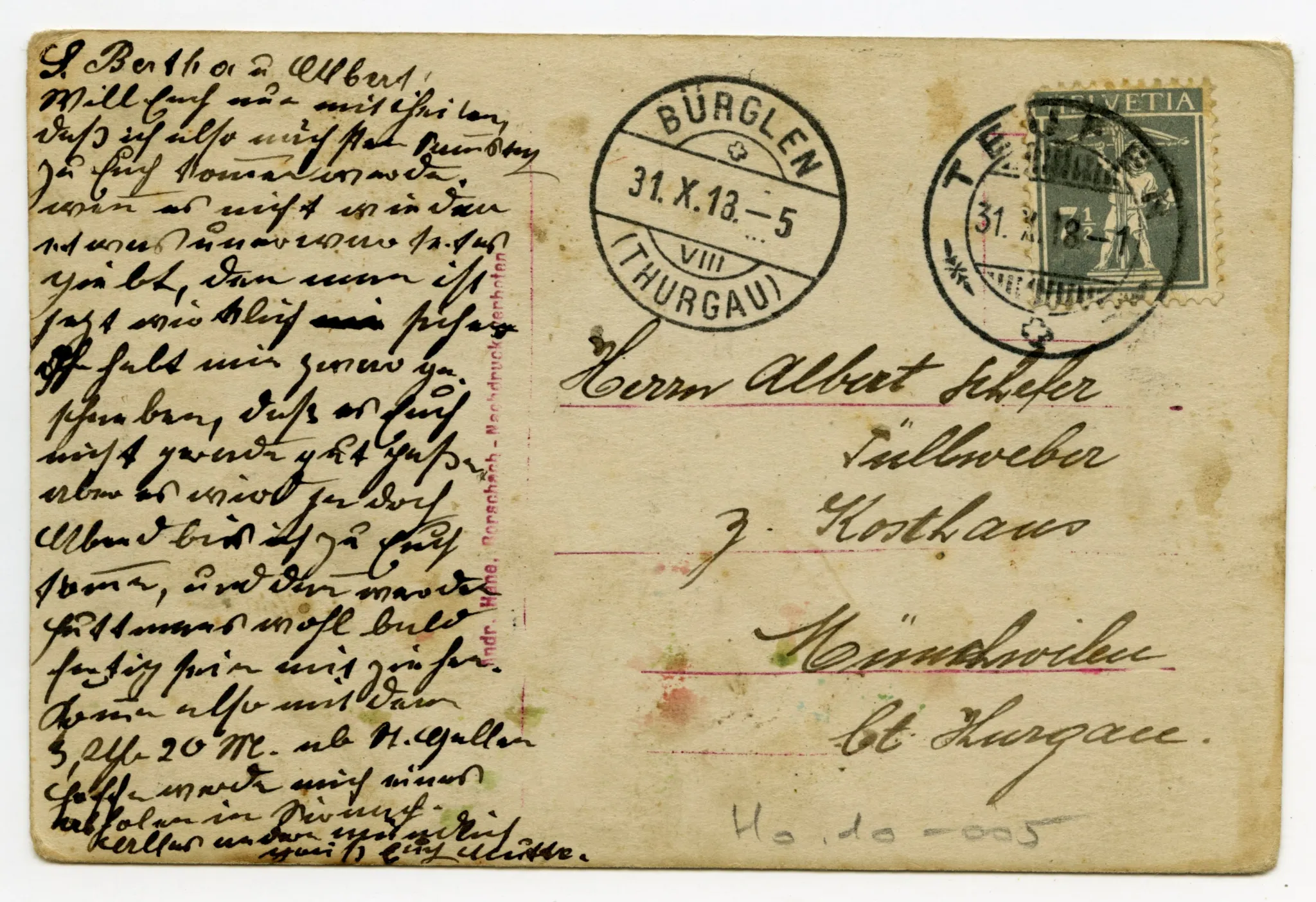 Rückseite mit Text