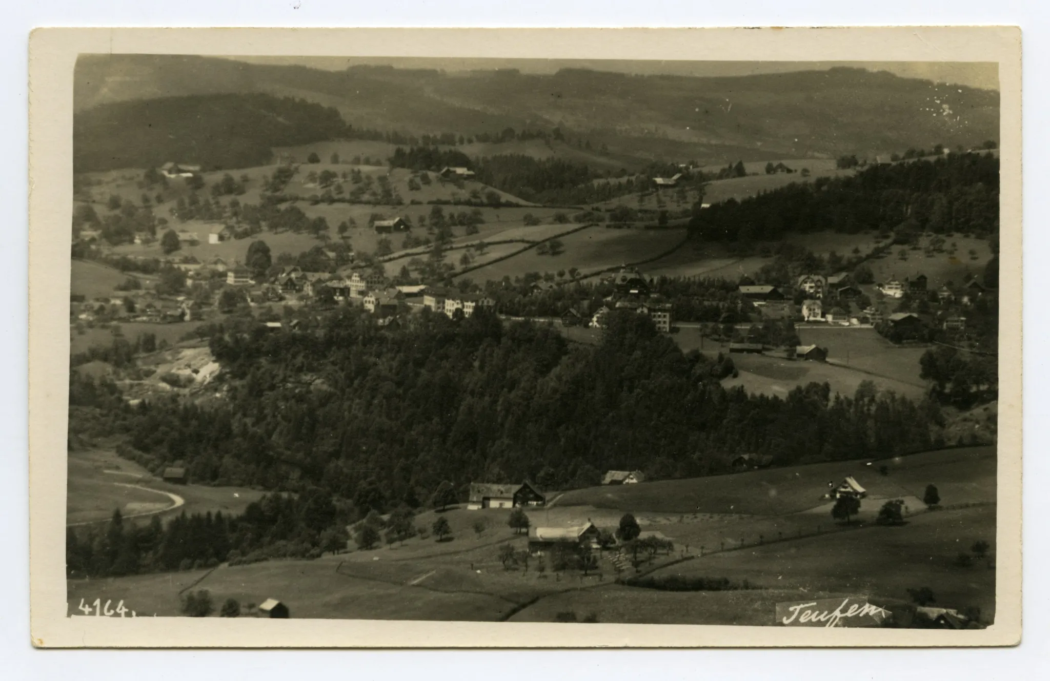 mit Textilfirmen und „Türmlihaus“, von ennet dem Rotbach gesehen, Blick nach Westen