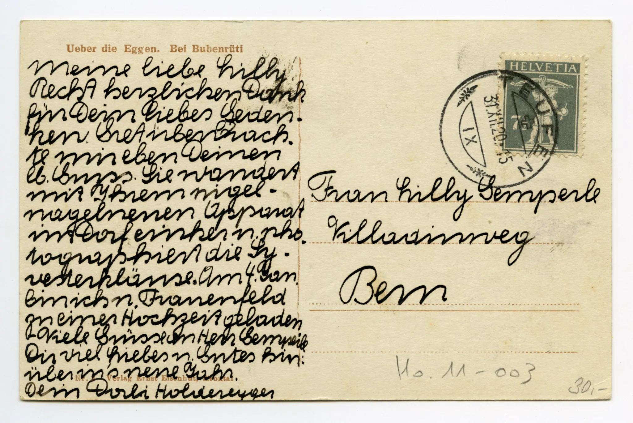 Rückseite mit Text