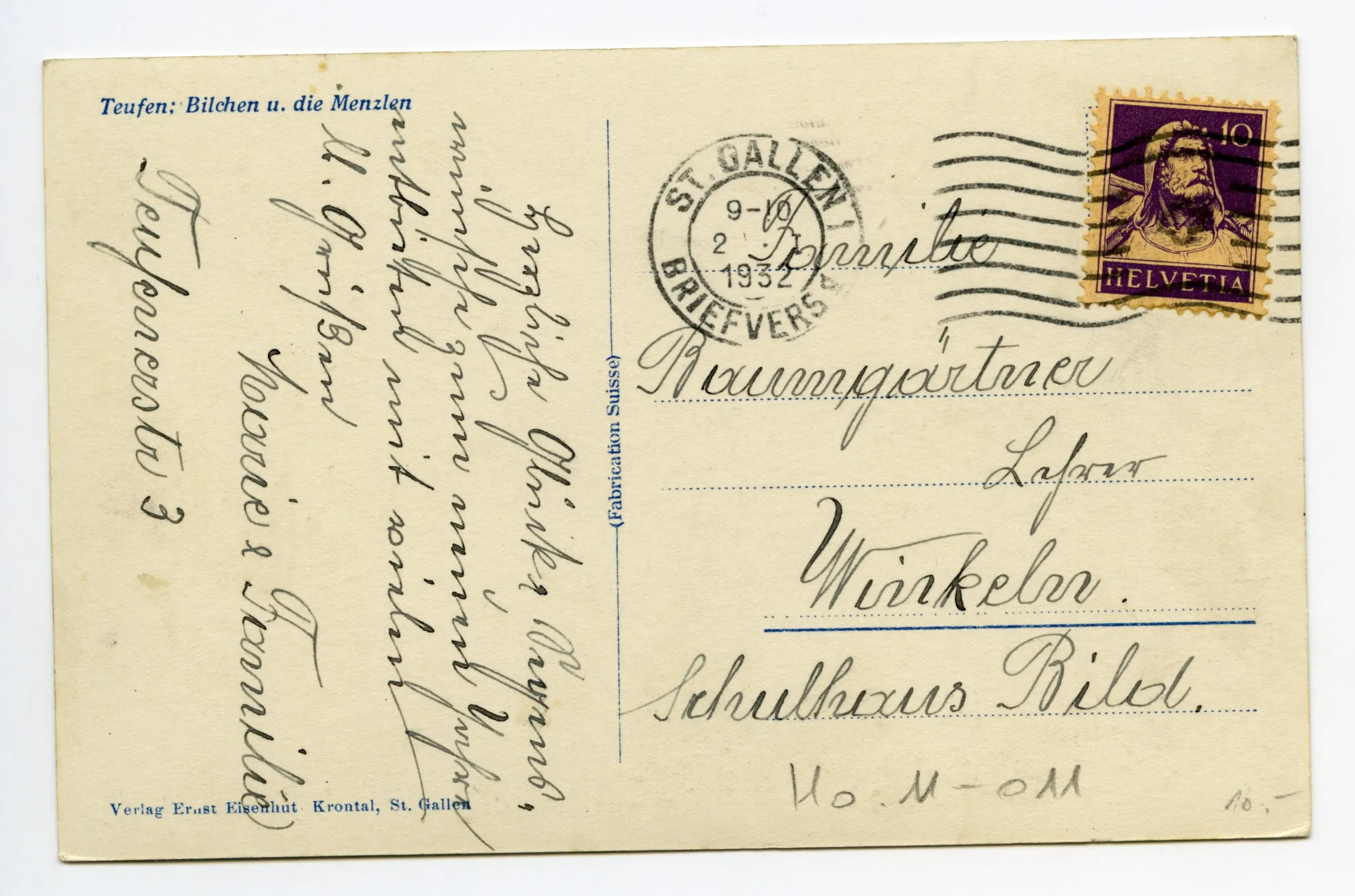 Rückseite mit Text