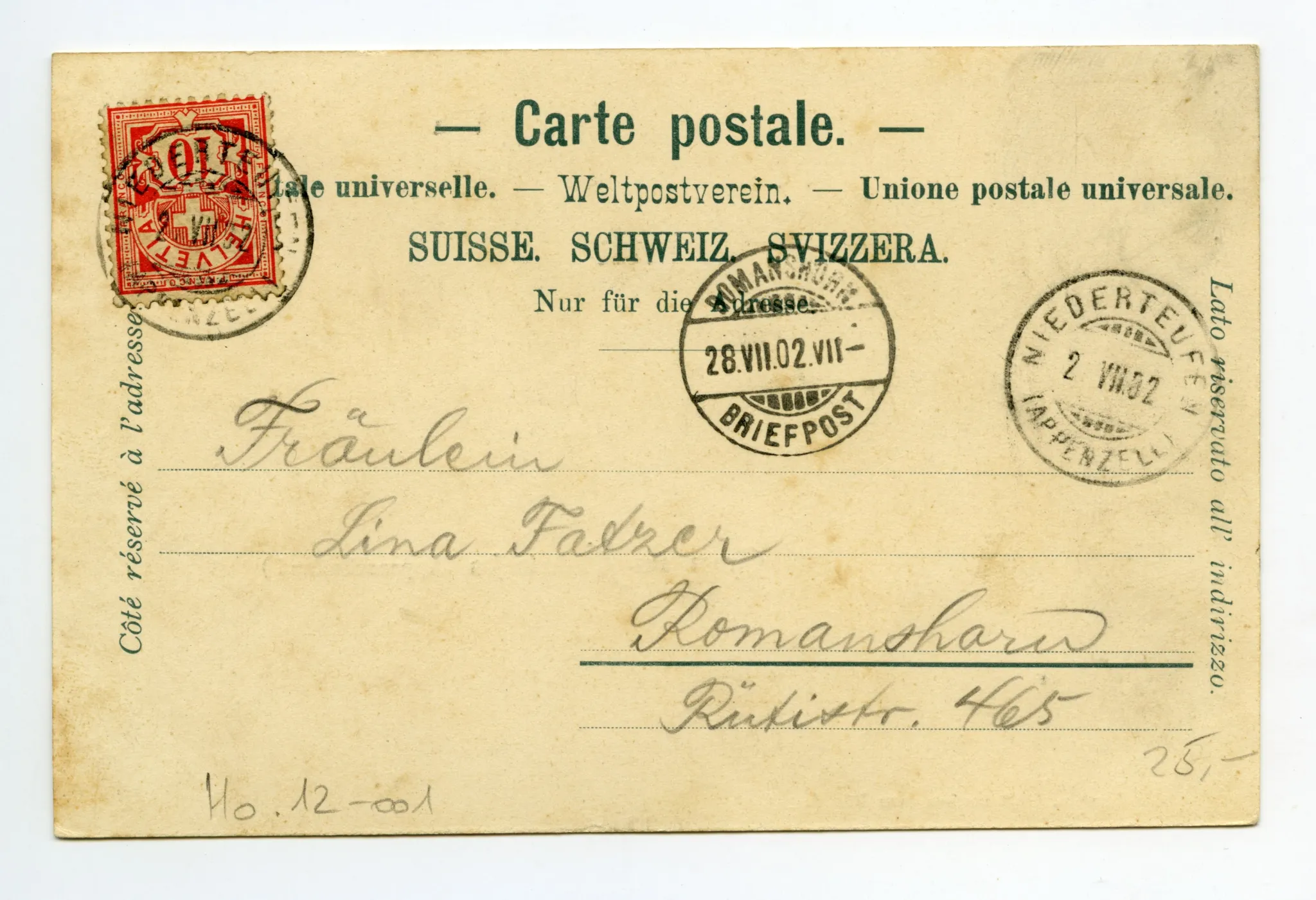 Rückseite mit Text