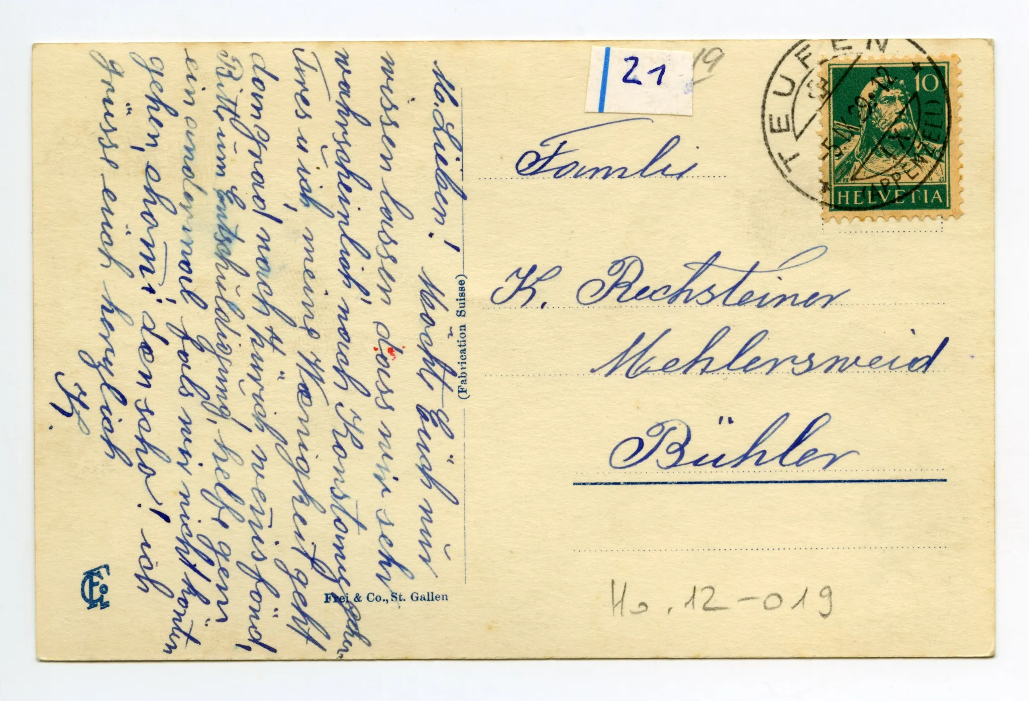 Rückseite mit Text