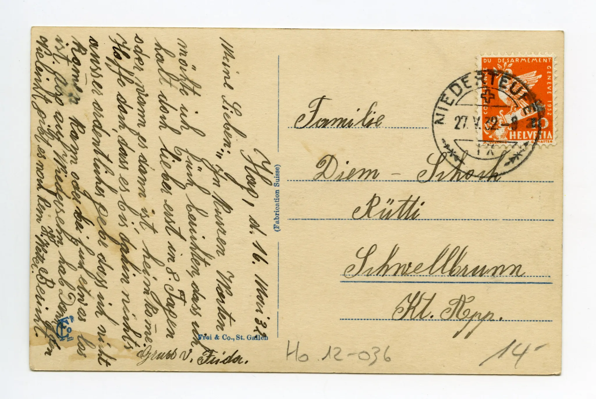 Rückseite mit Text
