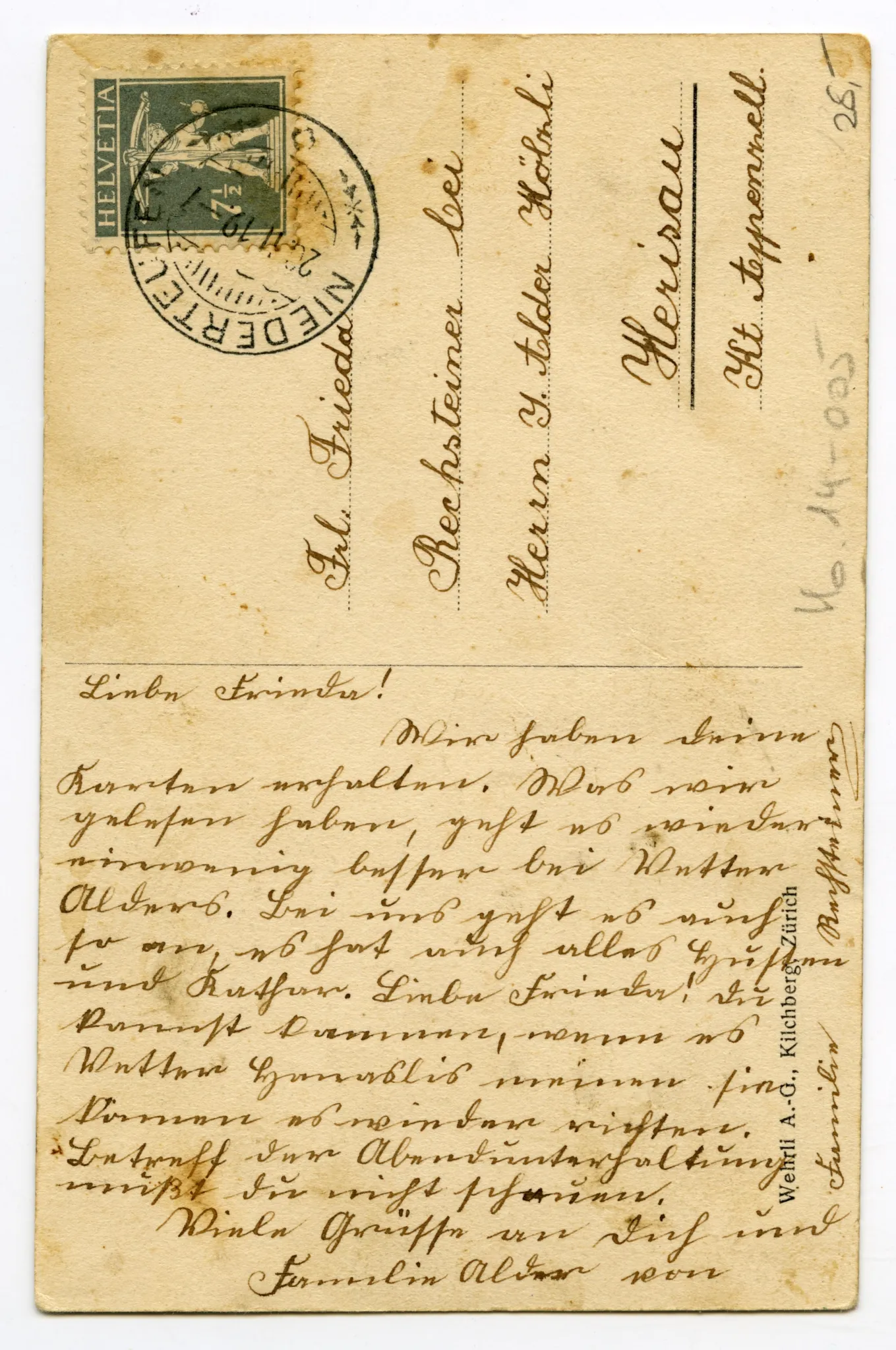 Rückseite mit Text