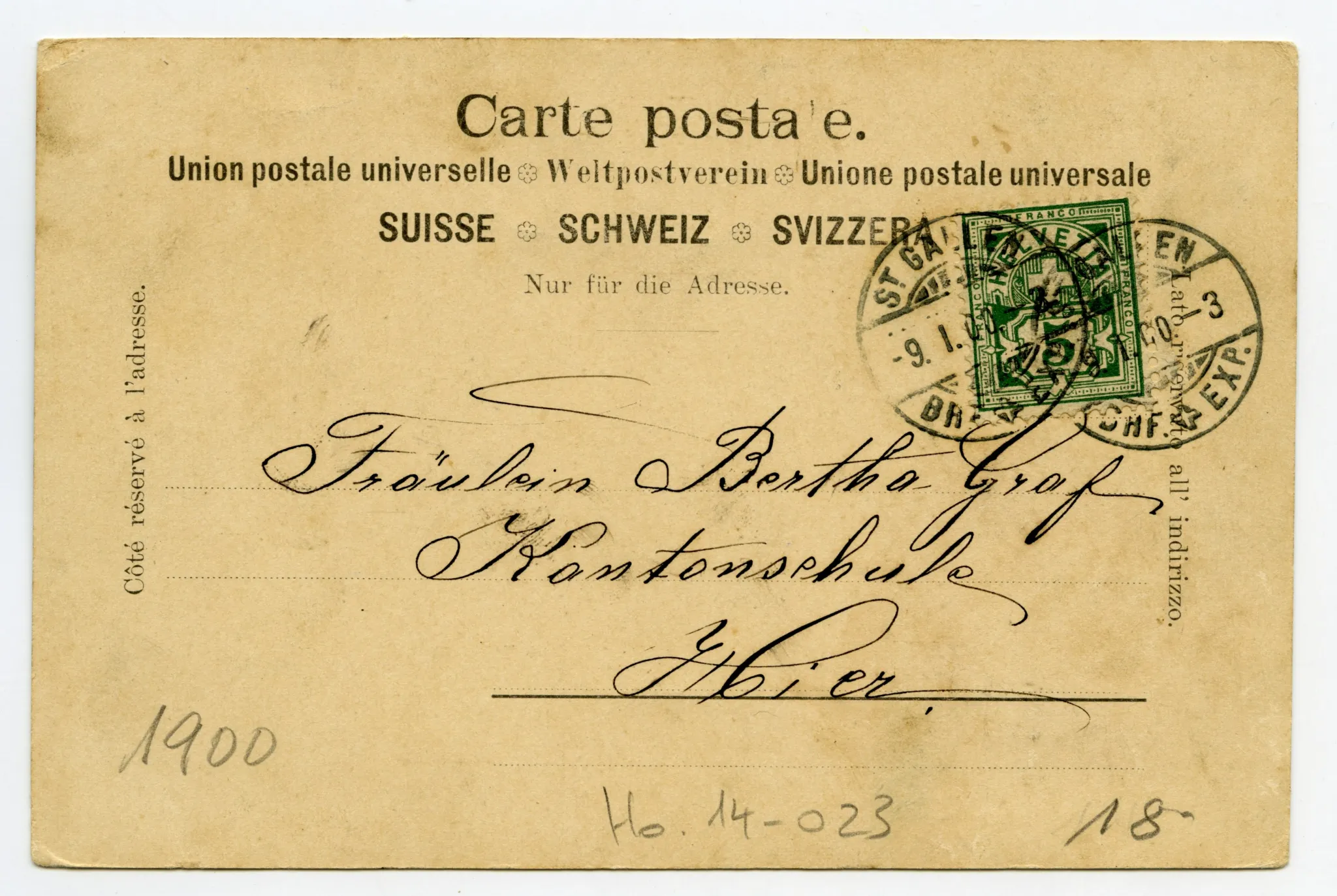 Rückseite mit Text