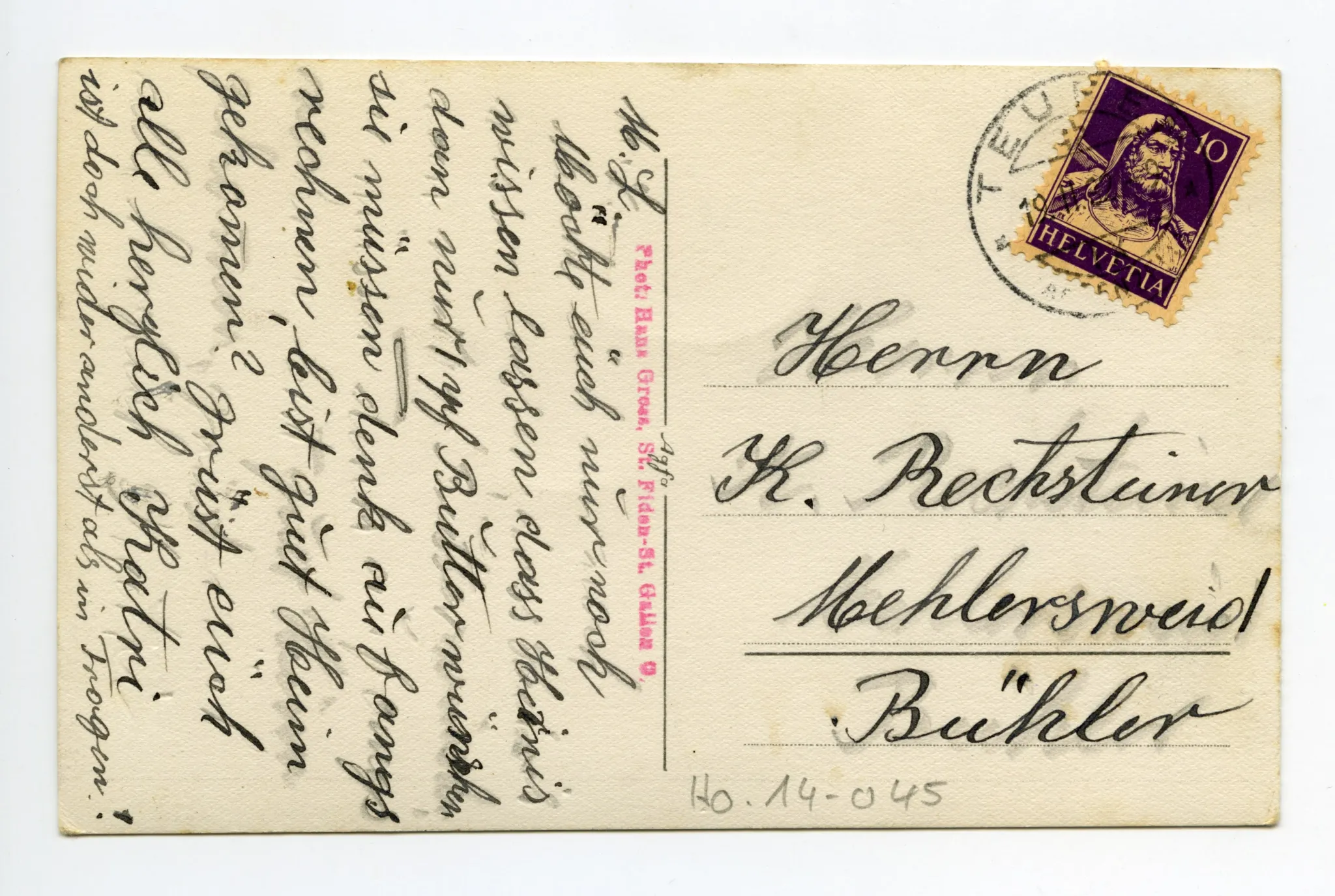 Rückseite mit Text